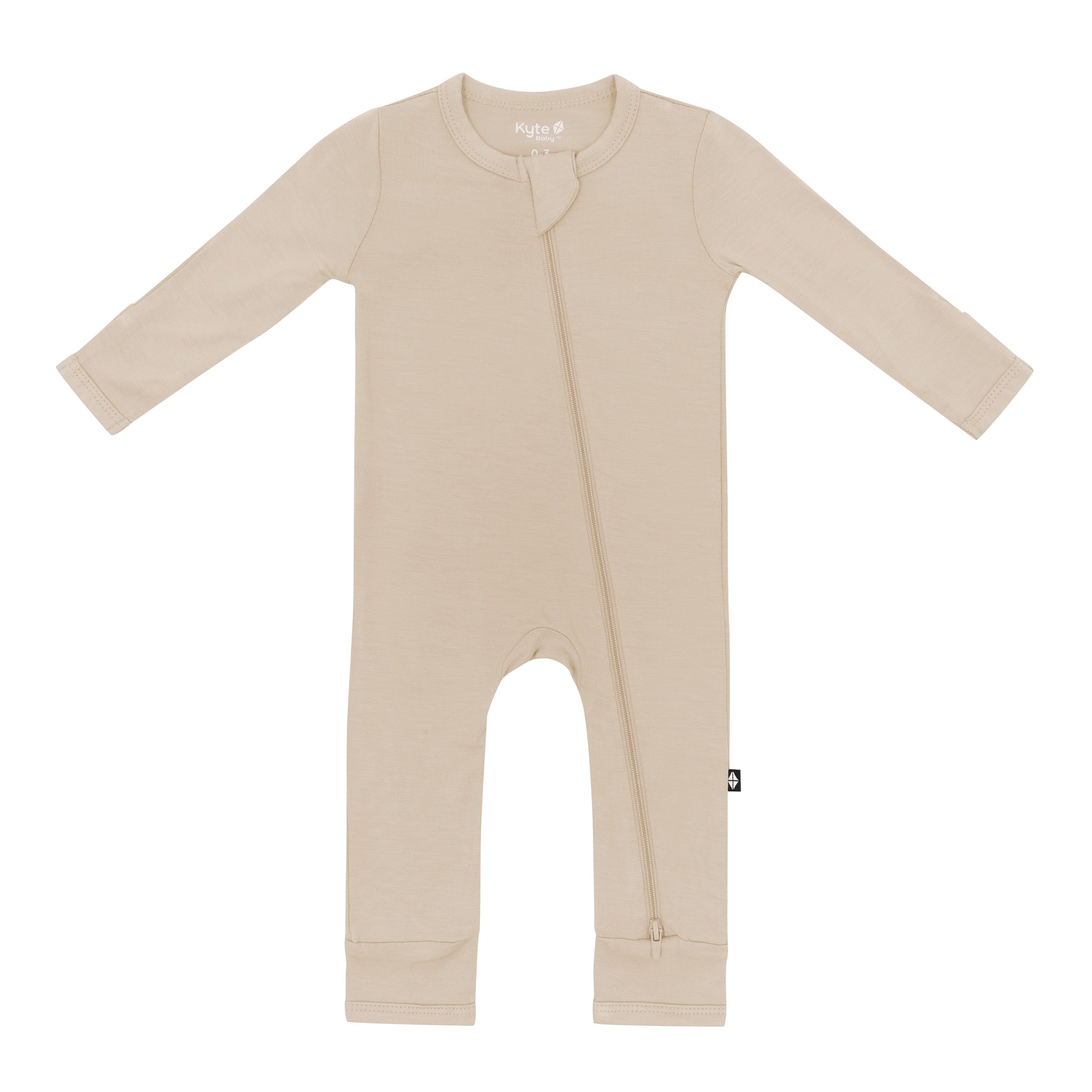Kyte Baby Zippered Romper in Almond