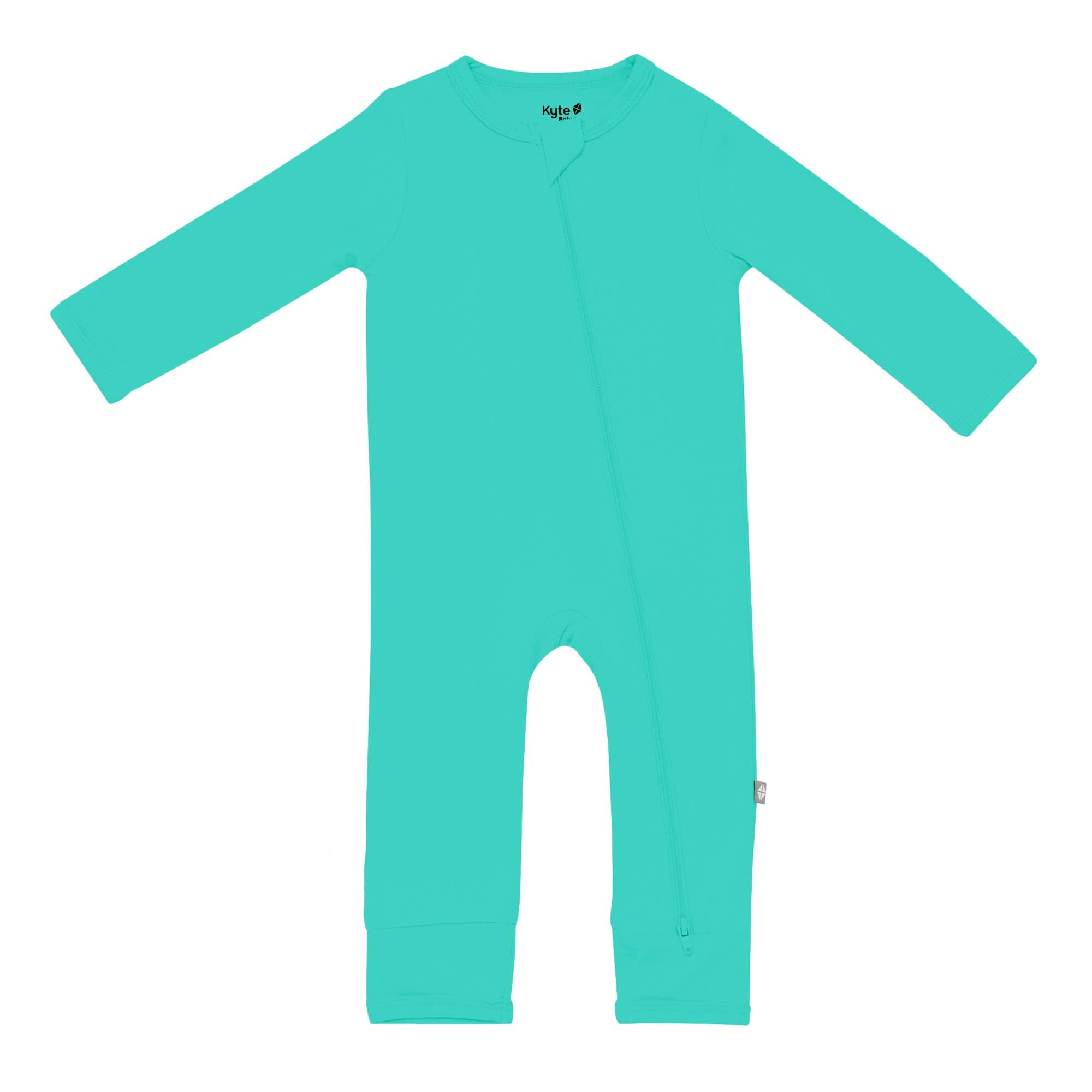 Kyte Baby Zippered Rompers Zippered Romper in Caribbean