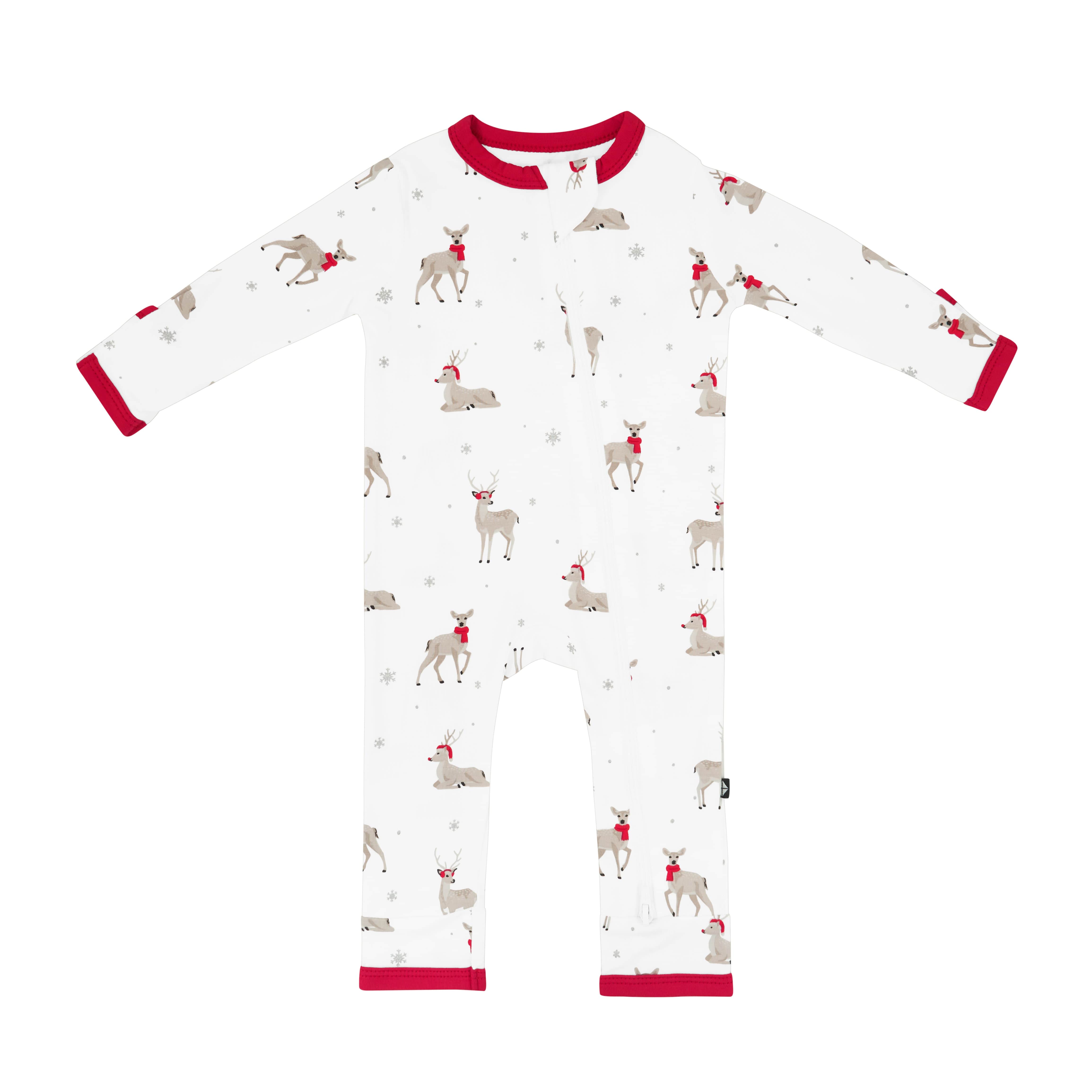 Kyte Baby Zippered Rompers Zippered Romper in Cloud Deer
