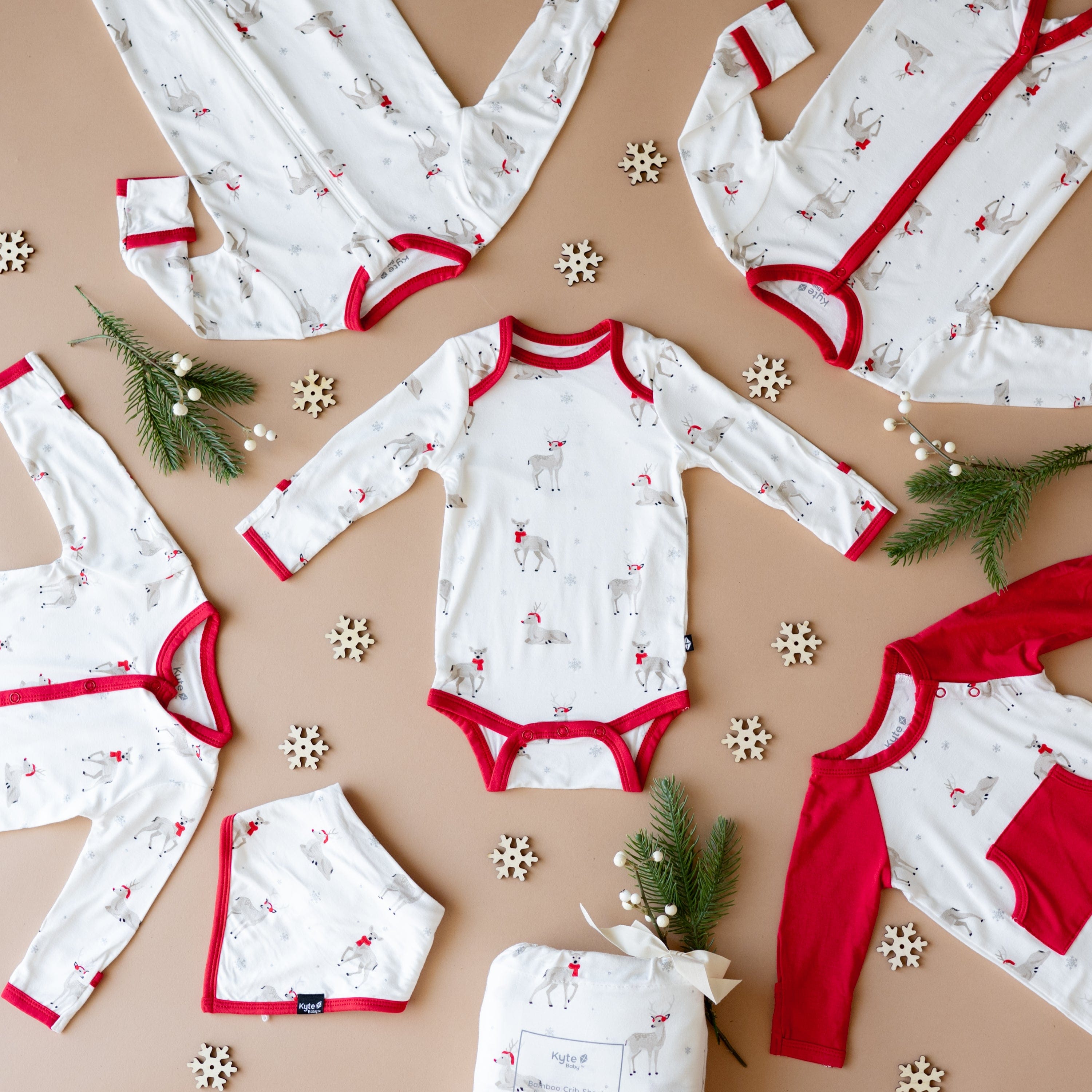 Kyte Baby Zippered Rompers Zippered Romper in Cloud Deer