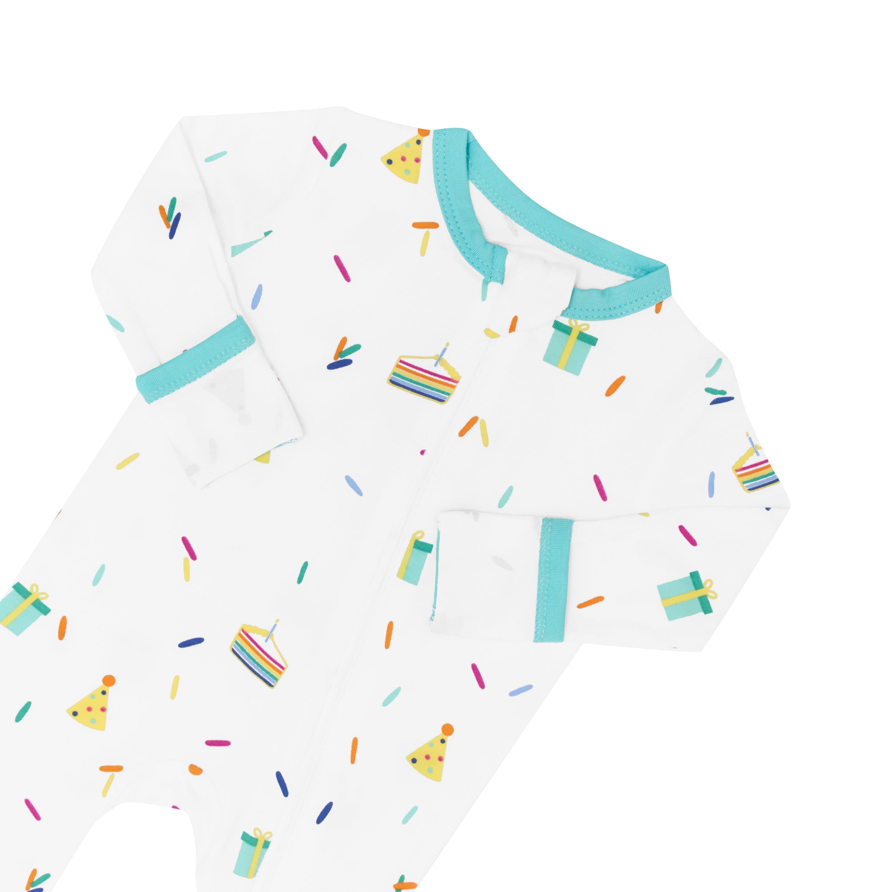 Kyte Baby Zippered Rompers Zippered Romper in Cloud Party