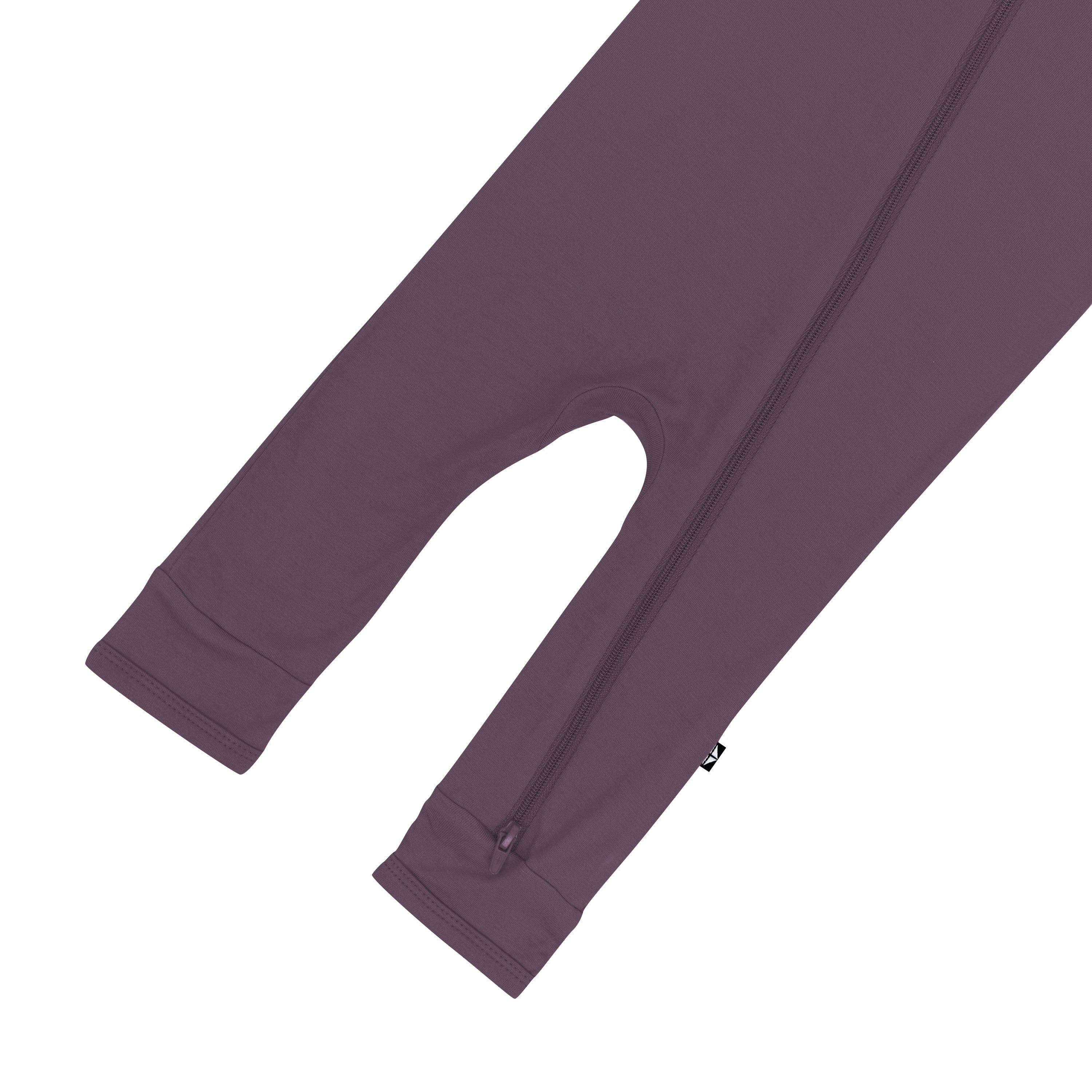 Zipper shown on the leg of the Zippered Romper in Currant