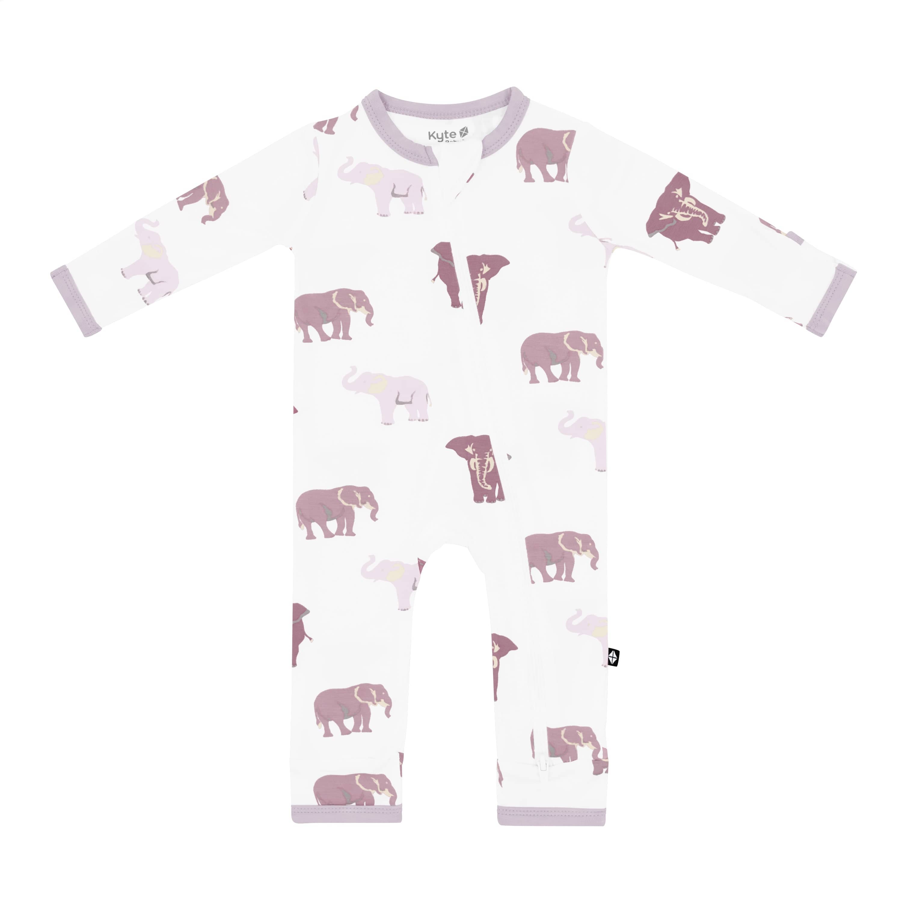 Kyte Baby Zippered Romper in Elephant