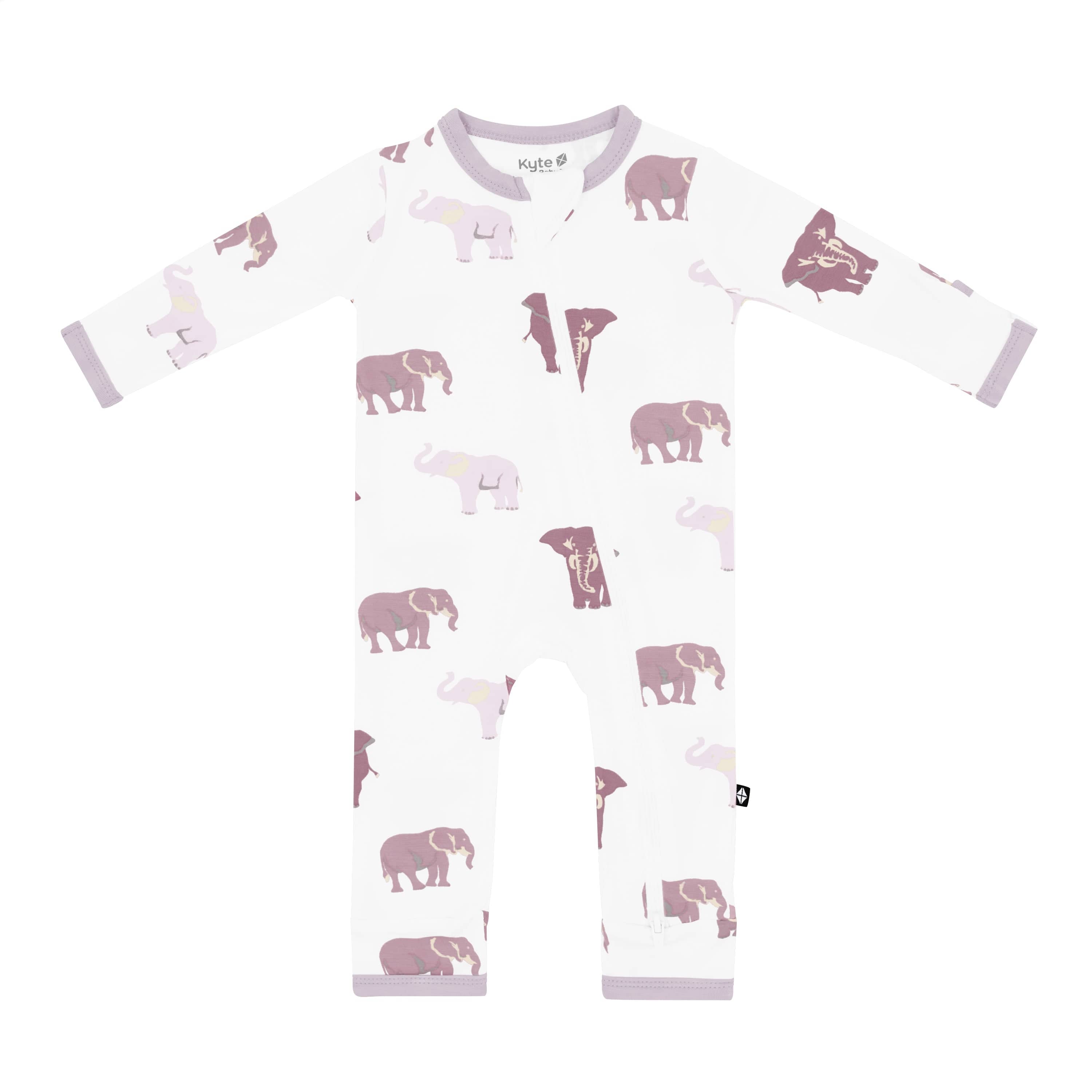 Kyte Baby Zippered Rompers Zippered Romper in Elephant