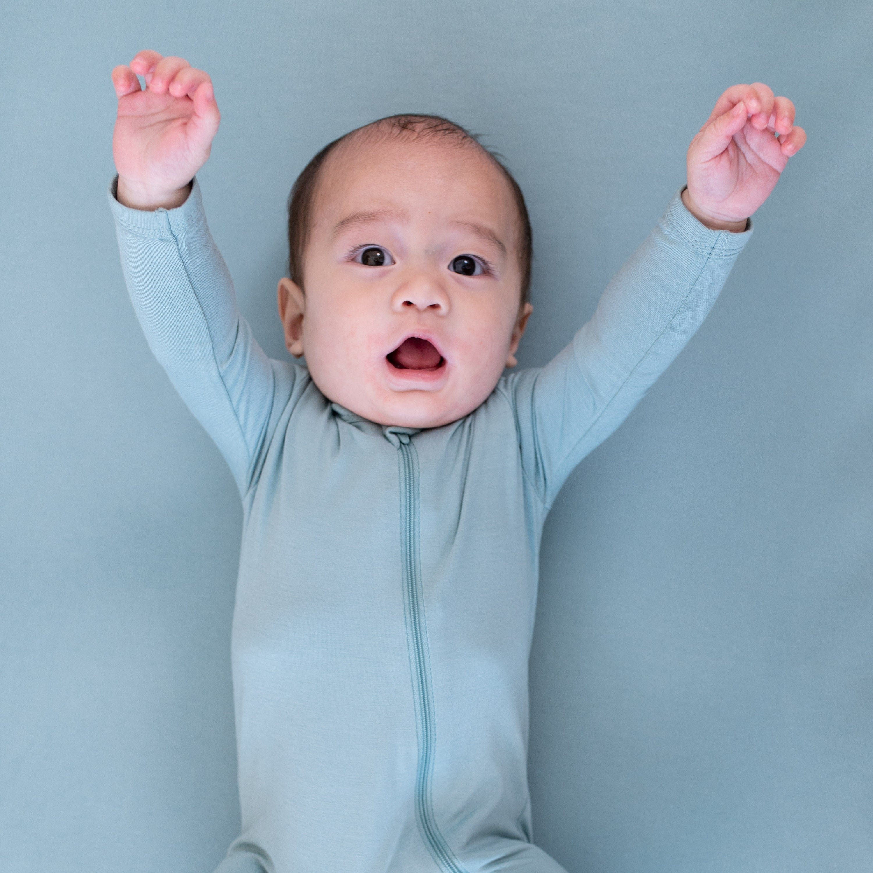 Kyte Baby Zippered Rompers Zippered Romper in Glacier