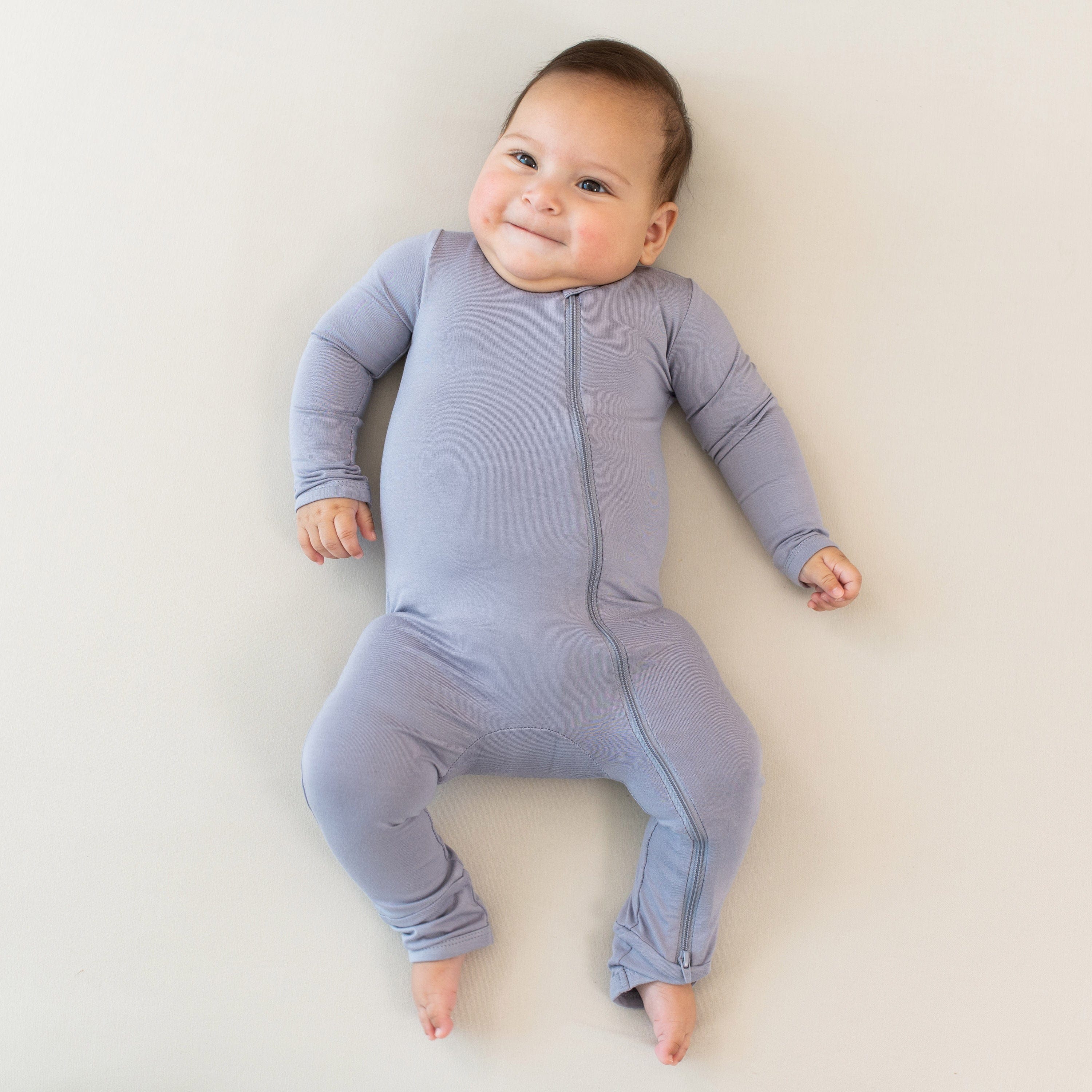 Kyte Baby Zippered Rompers Zippered Romper in Haze