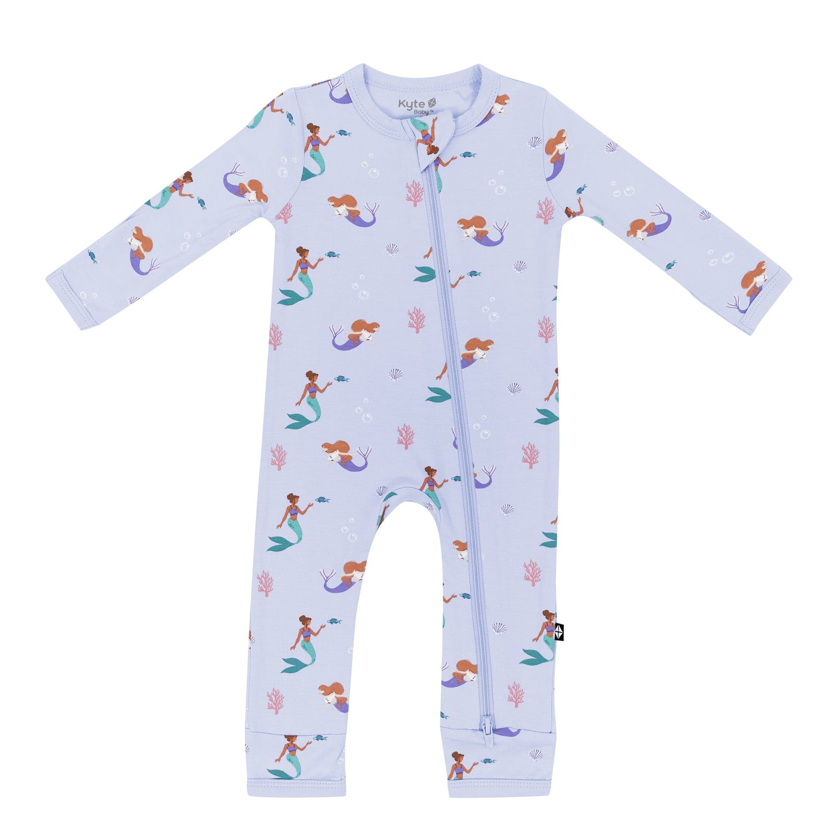 Kyte Baby Zippered Rompers Zippered Romper in Mermaid