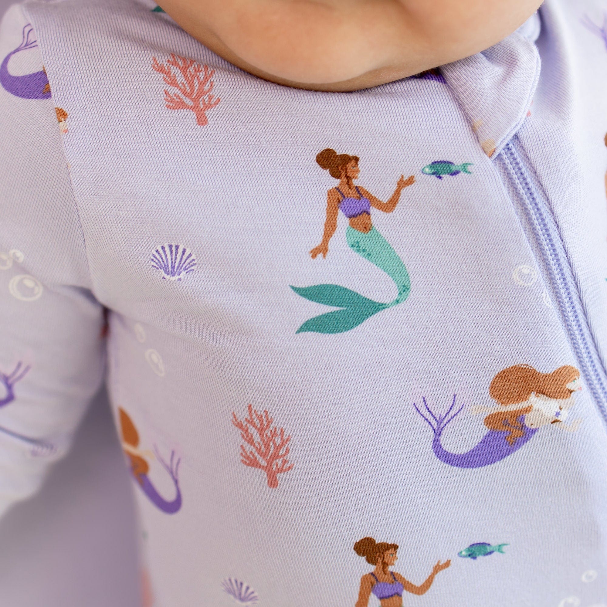 Kyte Baby Zippered Rompers Zippered Romper in Mermaid