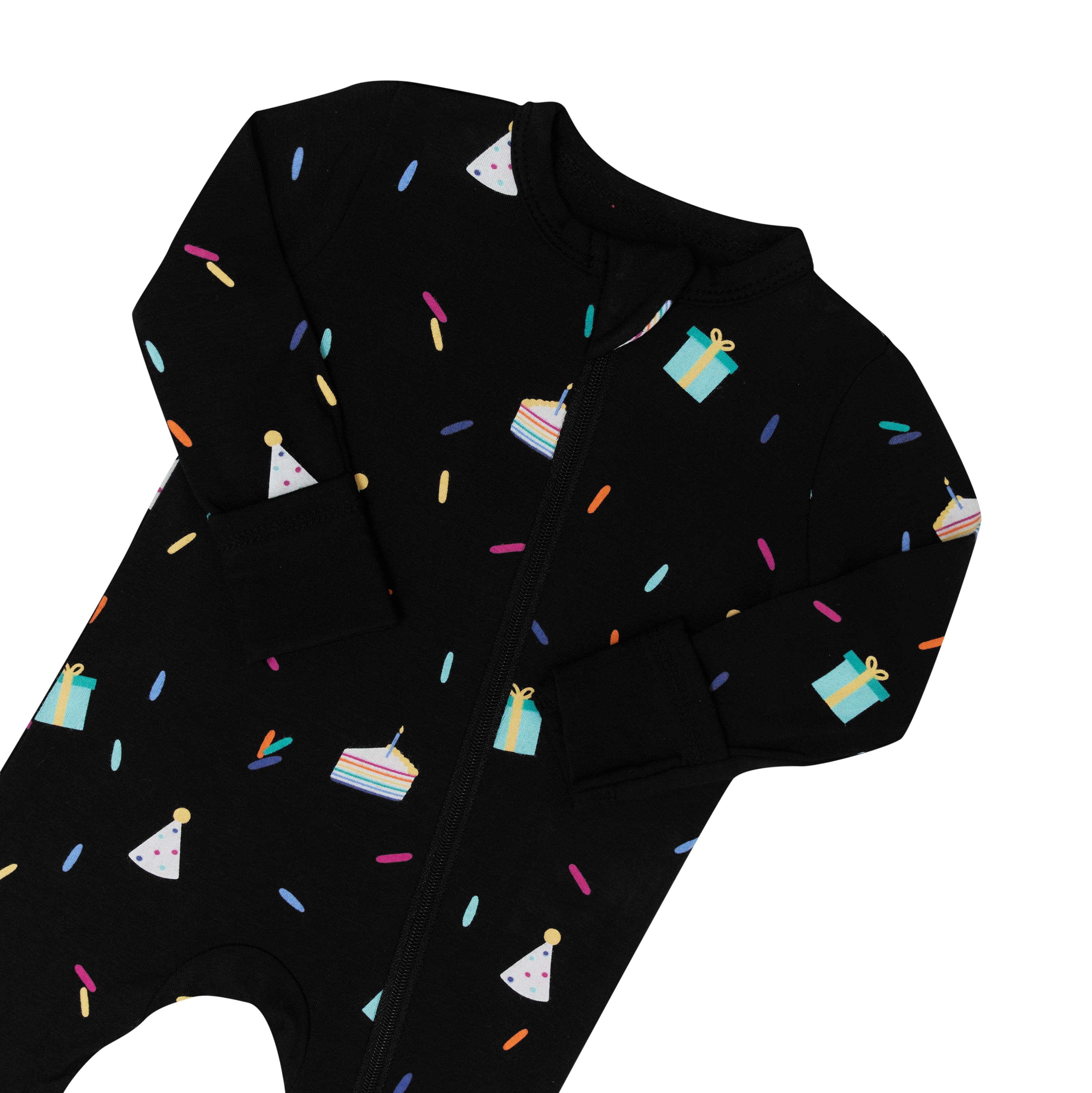 Kyte Baby Zippered Rompers Zippered Romper in Midnight Party