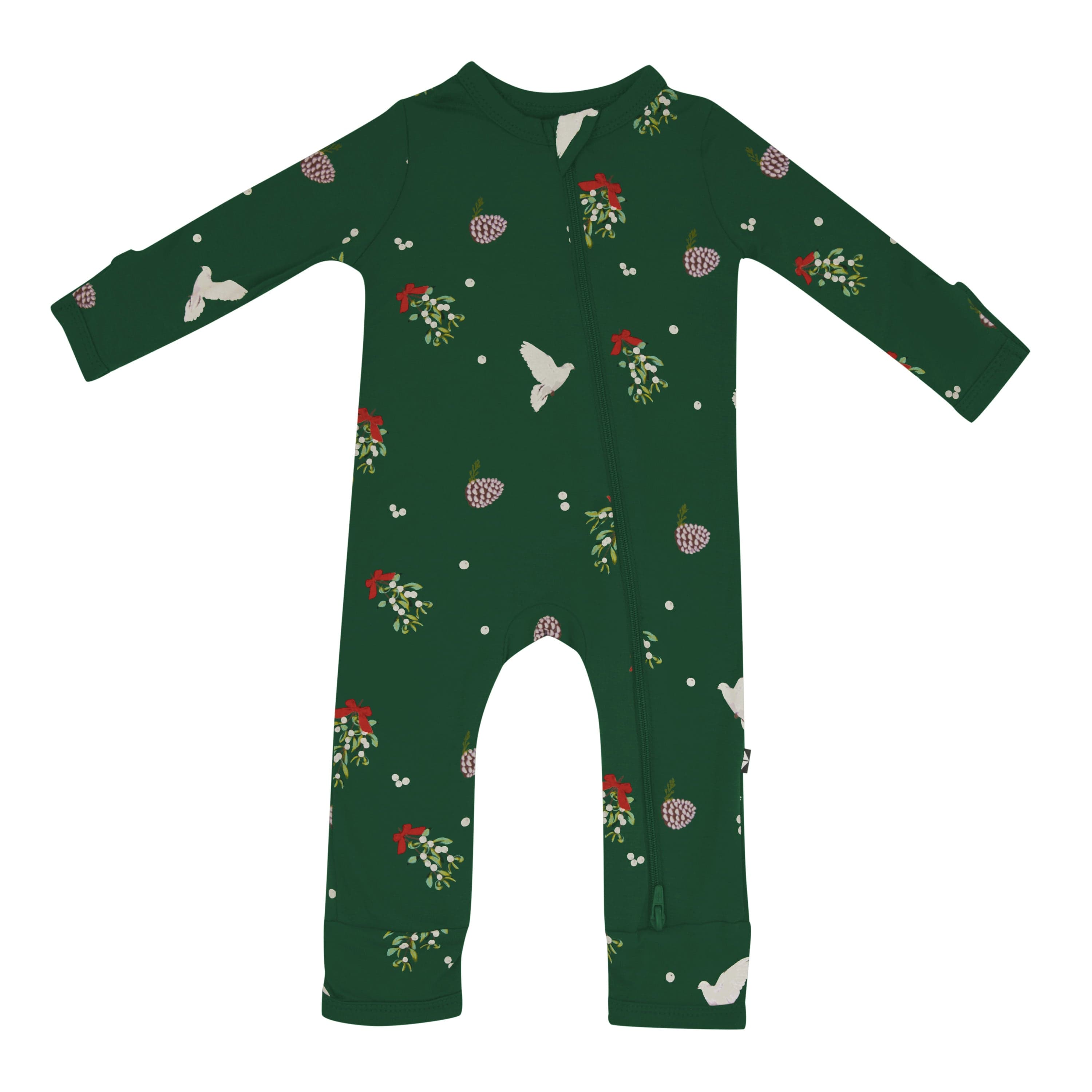 Kyte Baby Zippered Rompers Zippered Romper in Mistletoe