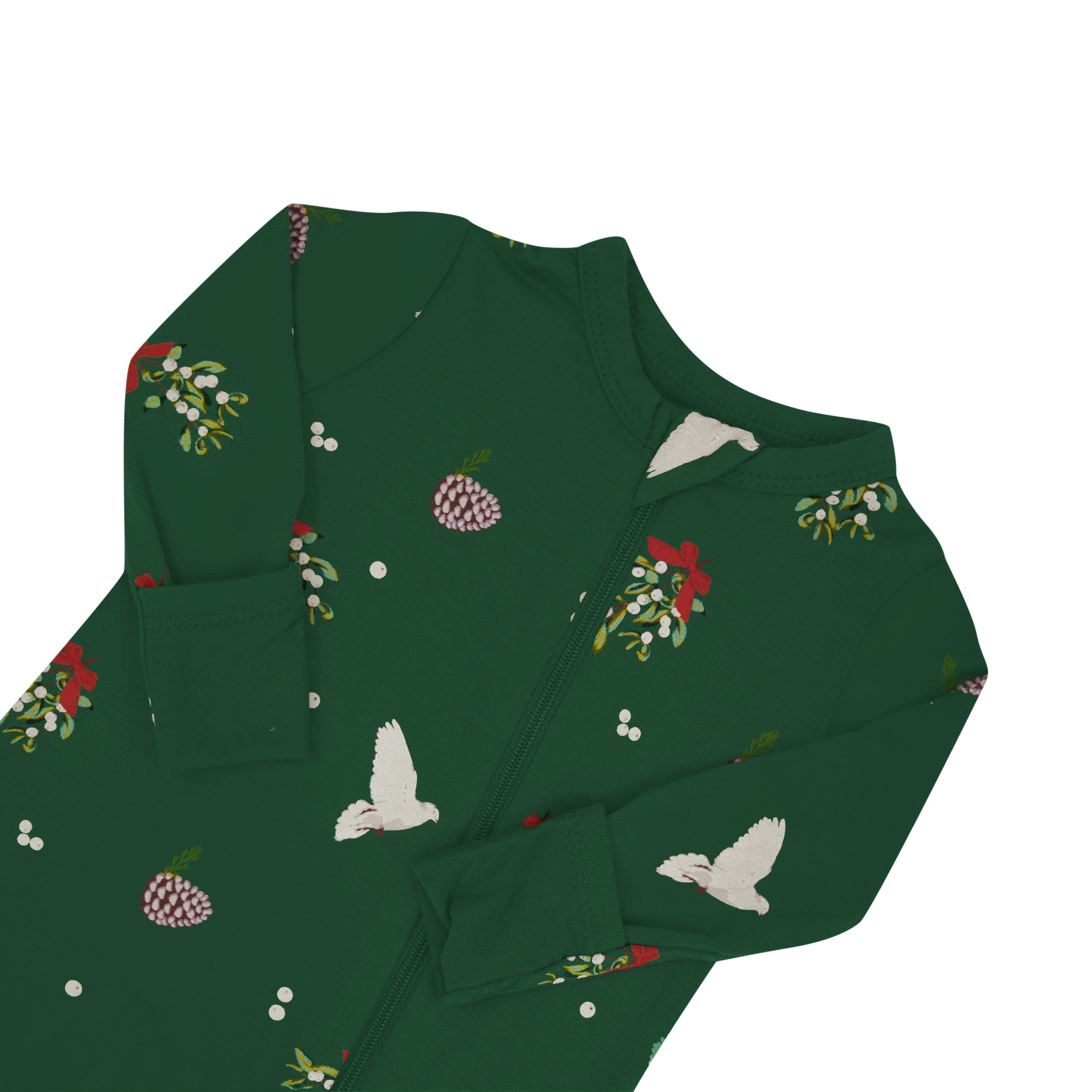 Kyte Baby Zippered Rompers Zippered Romper in Mistletoe