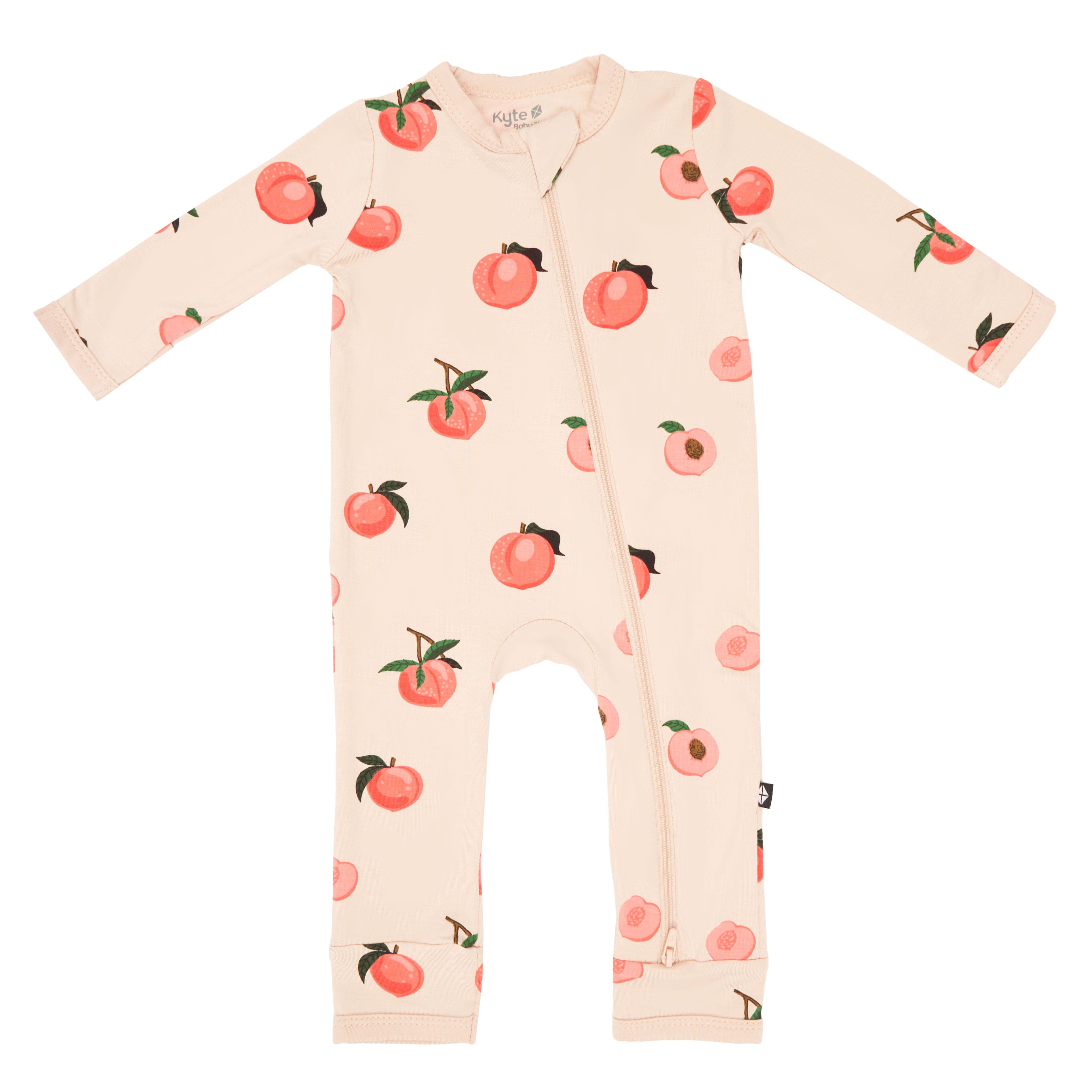 Kyte Baby Zippered Rompers Zippered Romper in Peach
