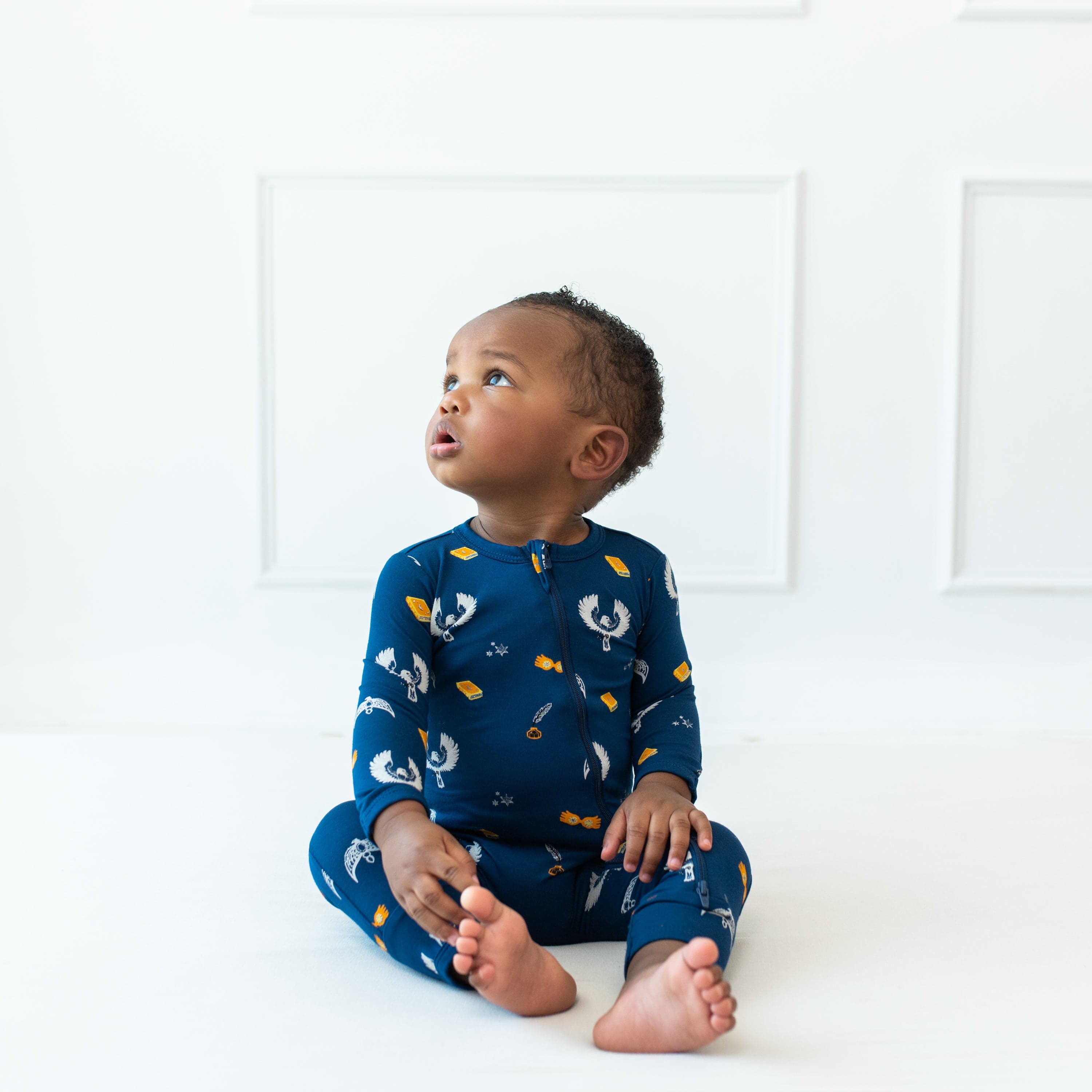 Kyte BABY Zippered Rompers Zippered Romper in Ravenclaw™
