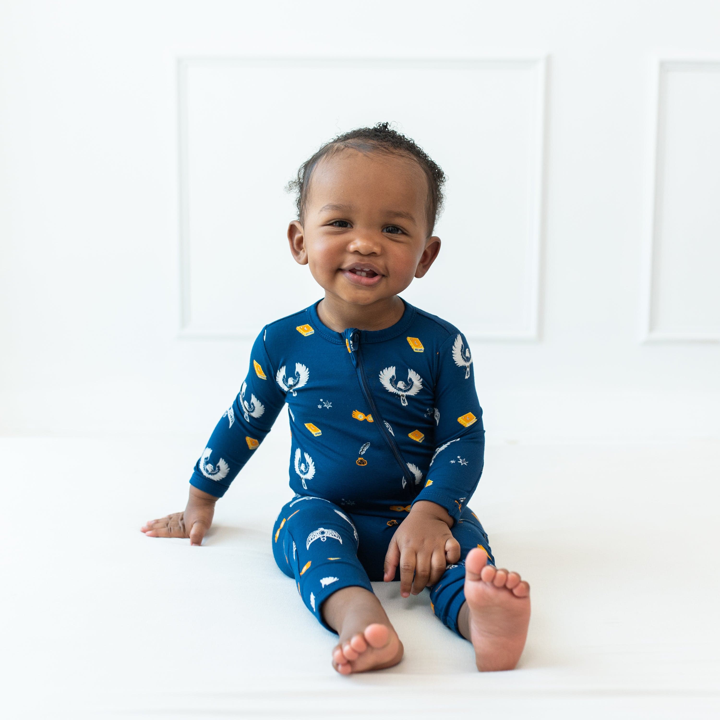Kyte BABY Zippered Rompers Zippered Romper in Ravenclaw™