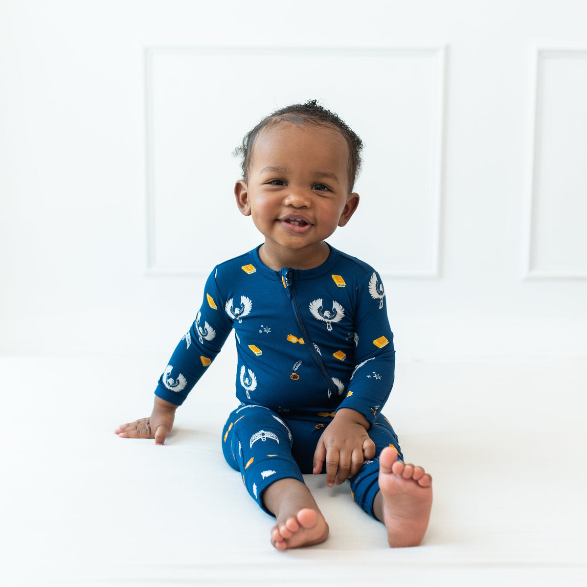 Kyte BABY Zippered Rompers Zippered Romper in Ravenclaw™