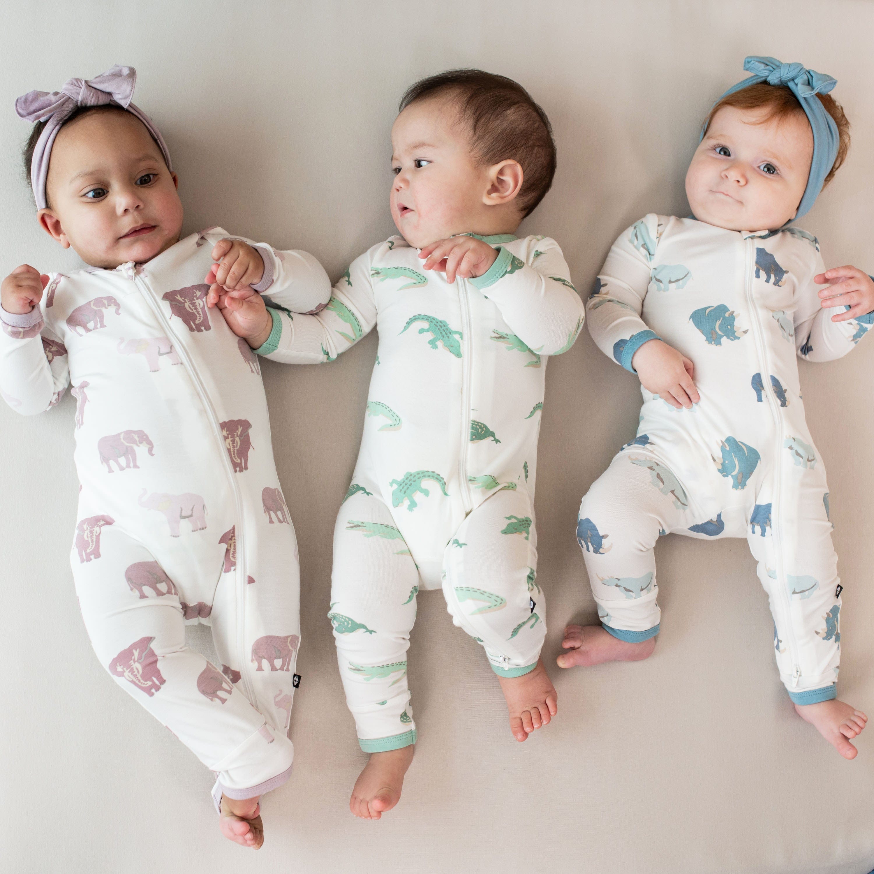 Kyte Baby Zippered Rompers Zippered Romper in Rhino