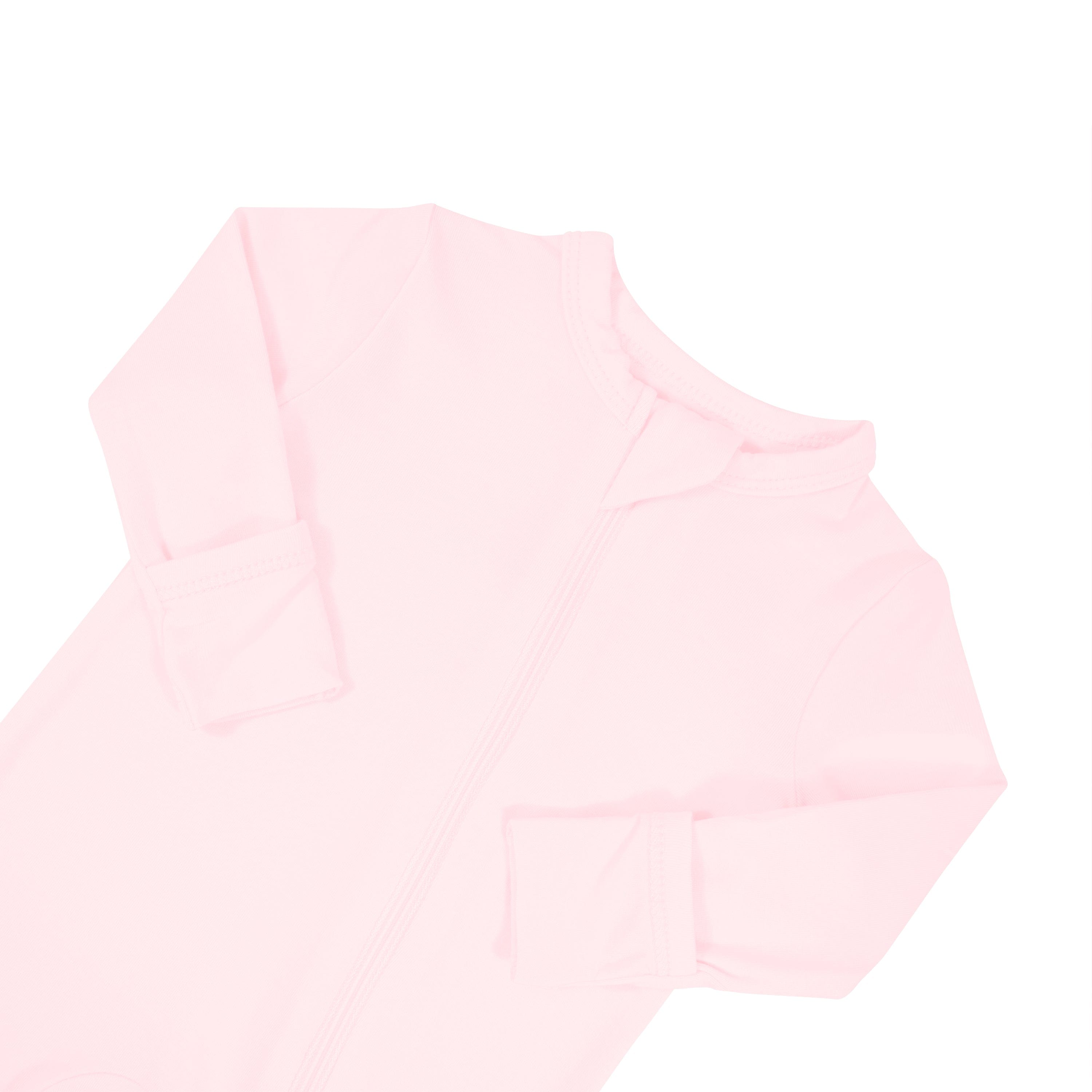 Zipper Garage and Foldover Cuffs on Kyte Baby Zippered Romper in Sakura