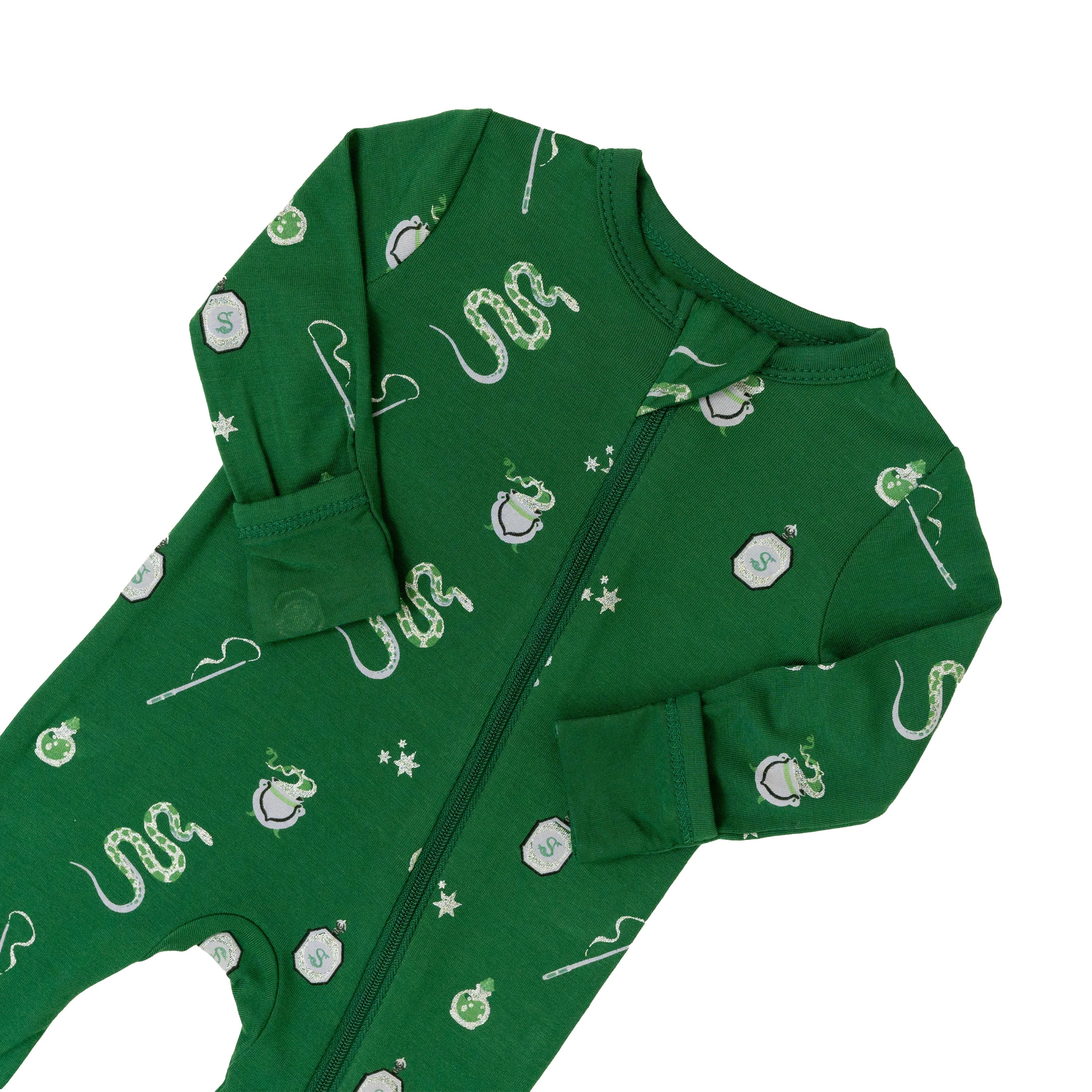 Kyte Baby Zippered Rompers Zippered Romper in Slytherin™