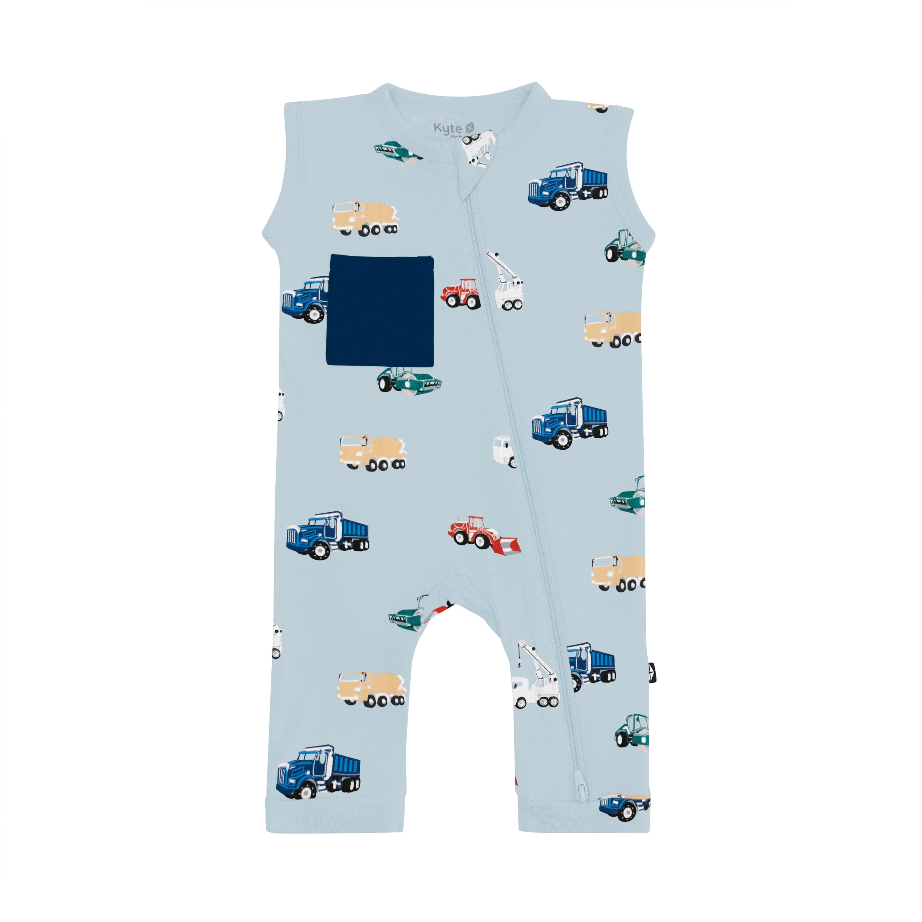 Kyte Baby Zippered Sleeveless Romper in Construction