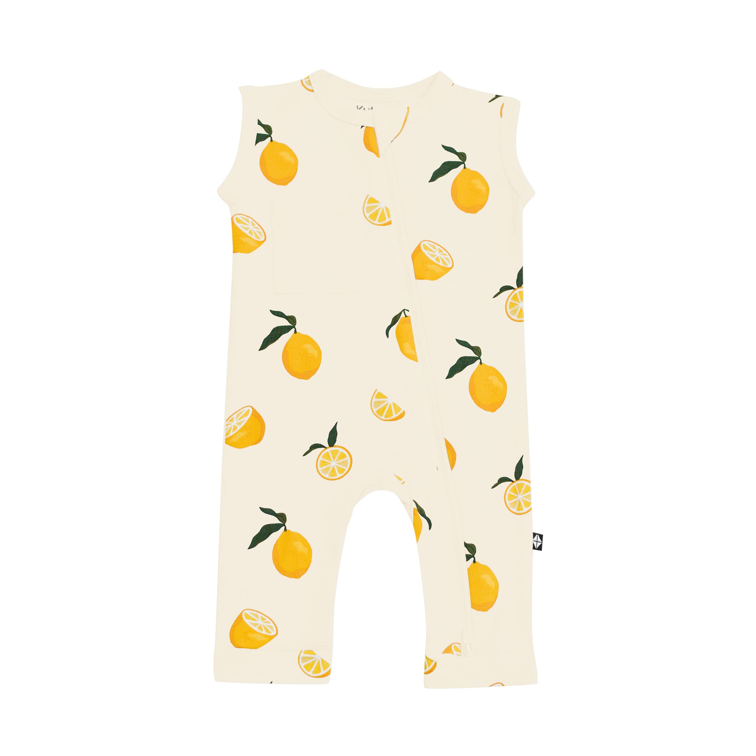 Kyte Baby Zippered Sleeveless Romper in Lemon