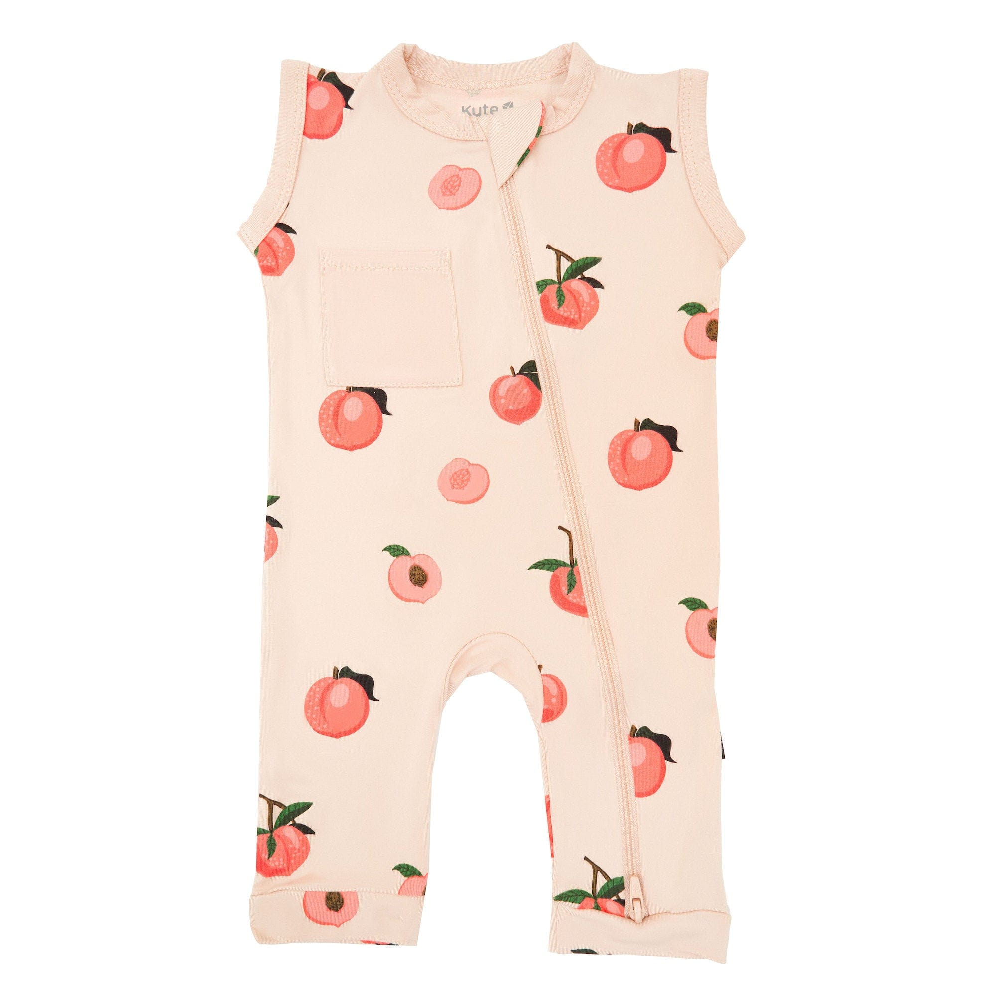 Kyte Baby Zippered Sleeveless Romper in Peach