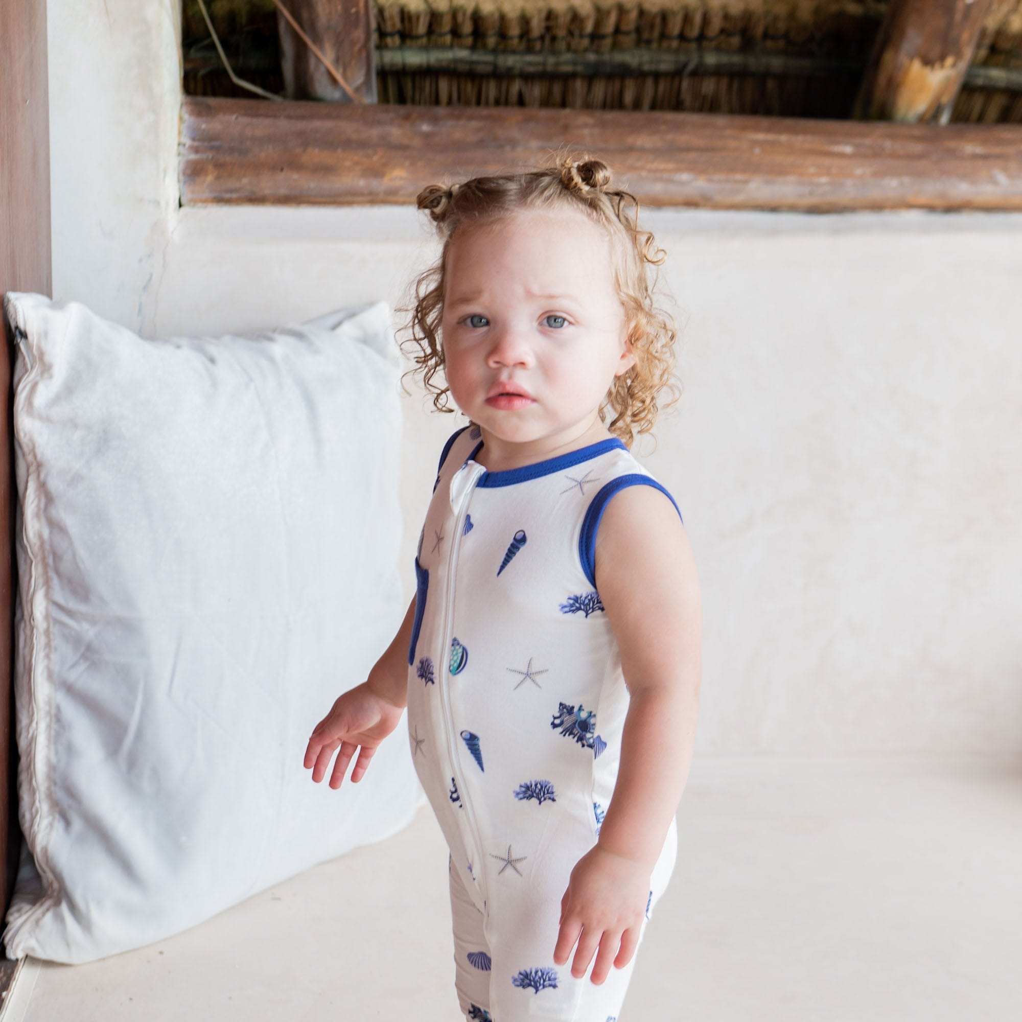 Kyte Baby Zippered Sleeveless Romper Zippered Sleeveless Romper in Royal Shell