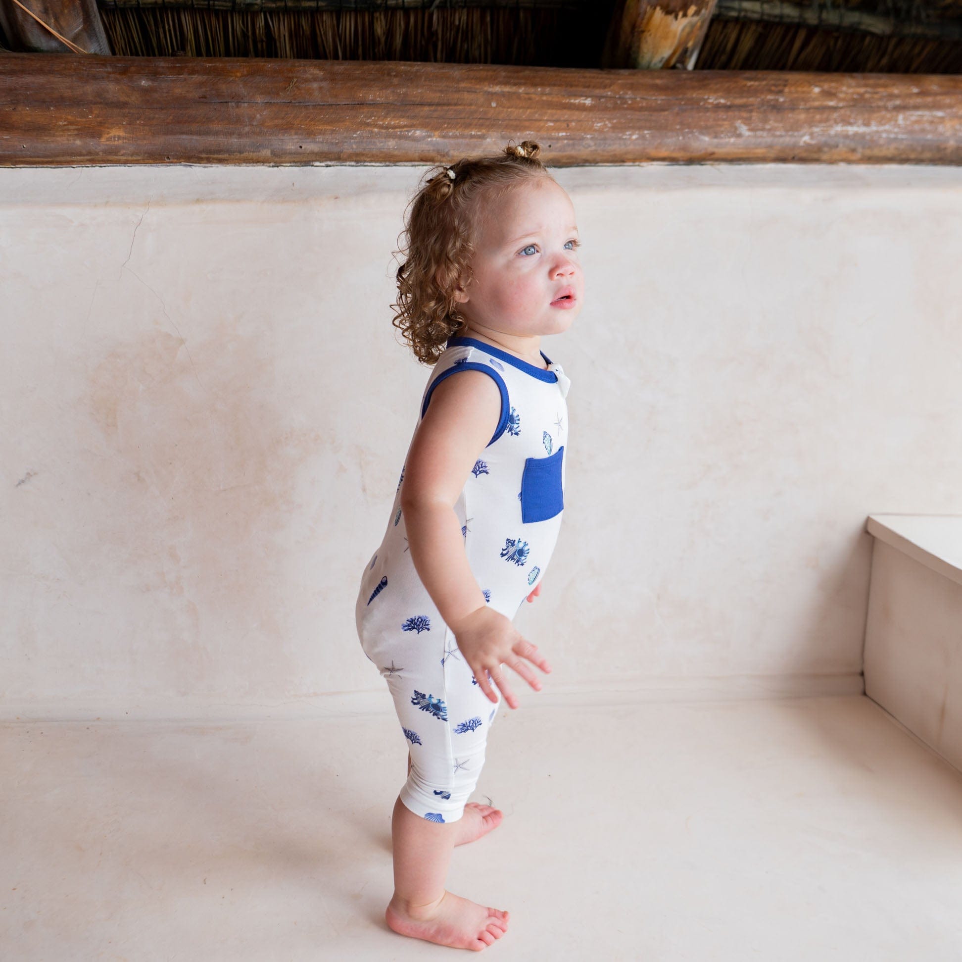 Kyte Baby Zippered Sleeveless Romper Zippered Sleeveless Romper in Royal Shell