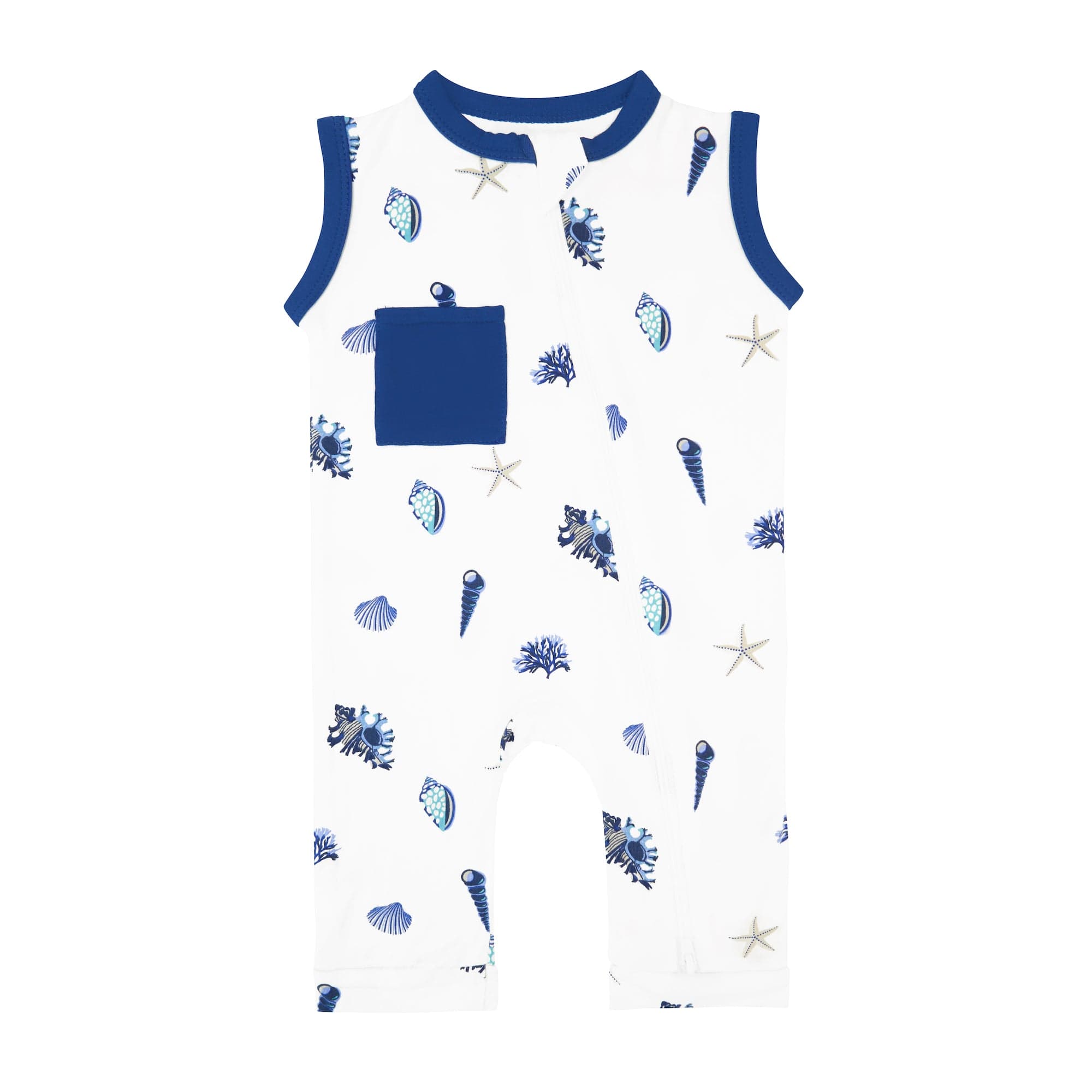 Kyte Baby Zippered Sleeveless Romper Zippered Sleeveless Romper in Royal Shell