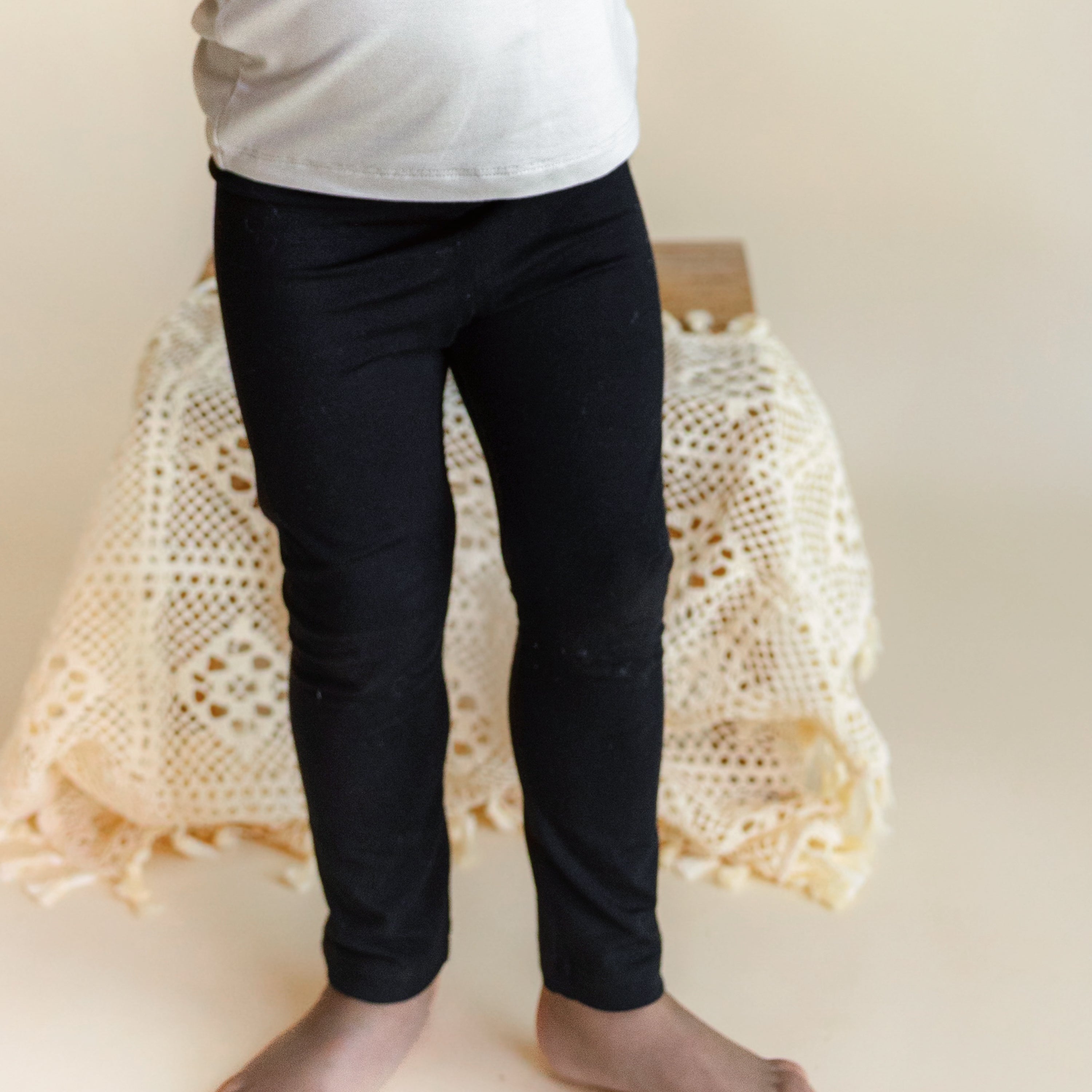 Toddler modeling Toddler Leggings in Midnight