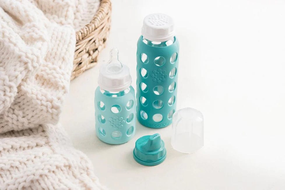 Lifefactory Soother (Mint Blanket) Lifefactory 4 Glass Bottle Baby Starter Kit  (Mint Blanket)