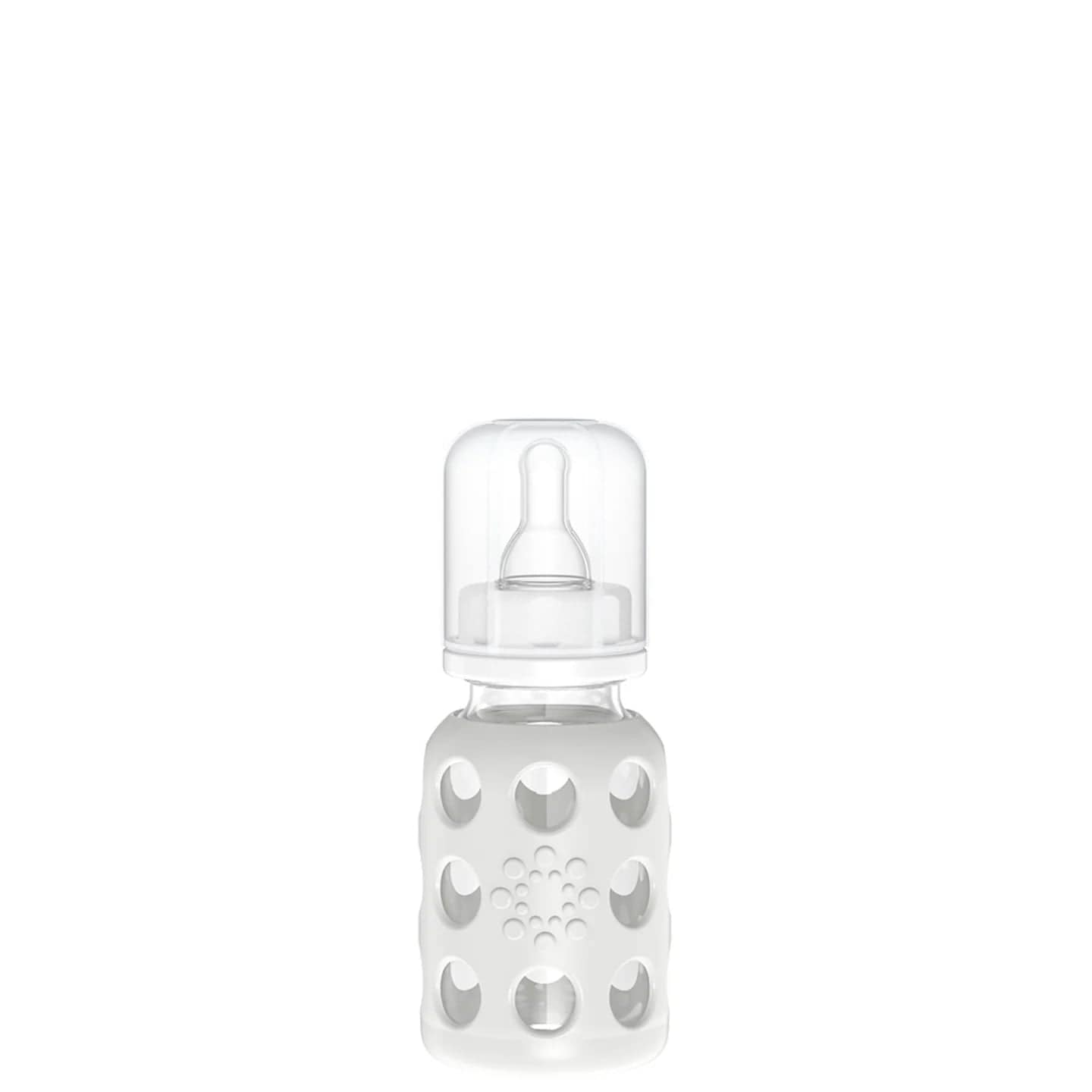 Lifefactory Soother (Stone Grey) Lifefactory 4oz Glass Baby Bottle - Stage 1 Nipple, Stopper, and Cap (Stone Grey)
