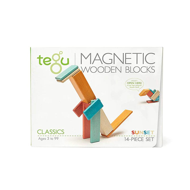 Tegu Accessory 14 Piece Magnetic Wooden Block Set - Sunset Tegu 14 Piece Magnetic Wooden Block Set - Sunset