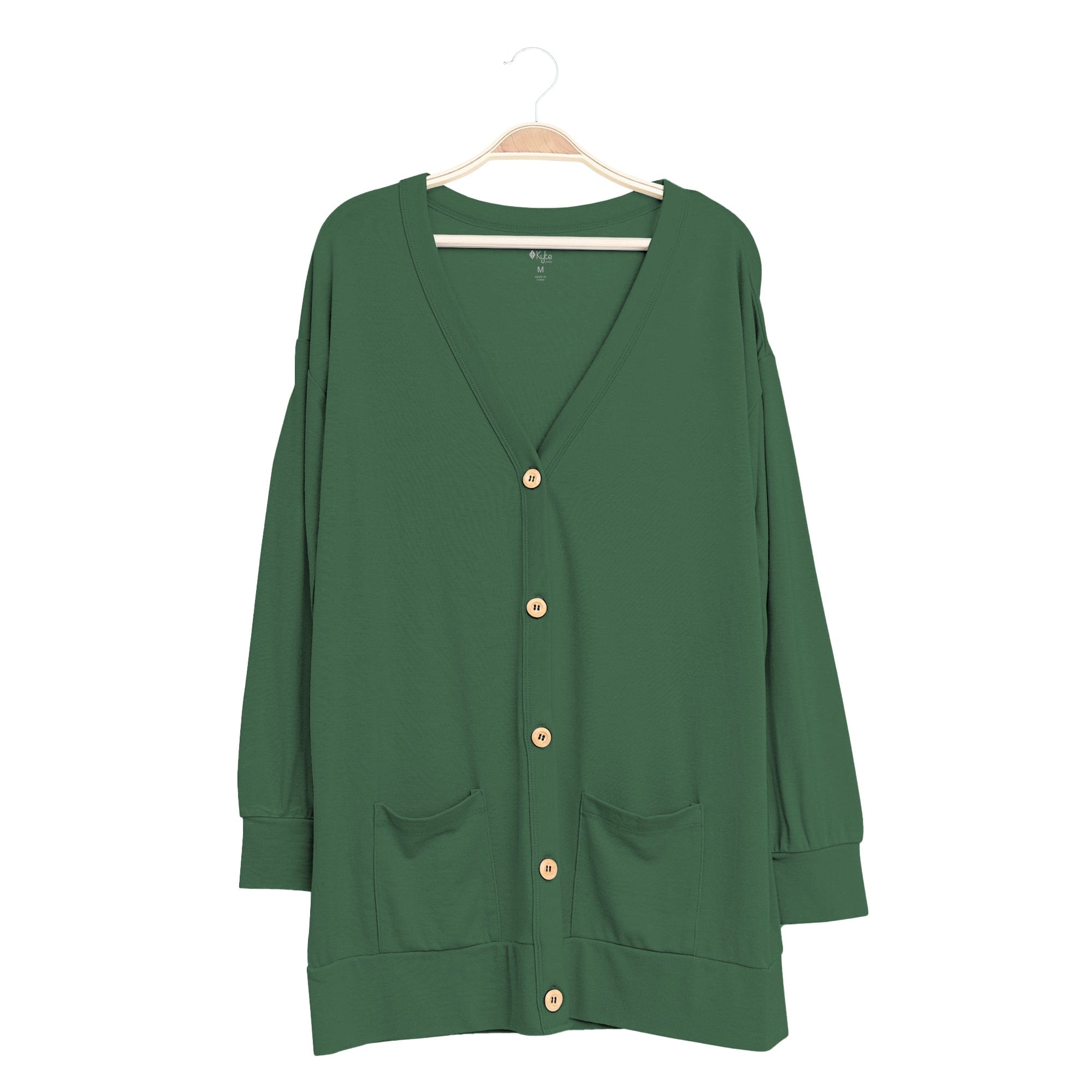 Kyte BABY Adult Bamboo Jersey Cardigan Bamboo Jersey Adult Cardigan in Hunter