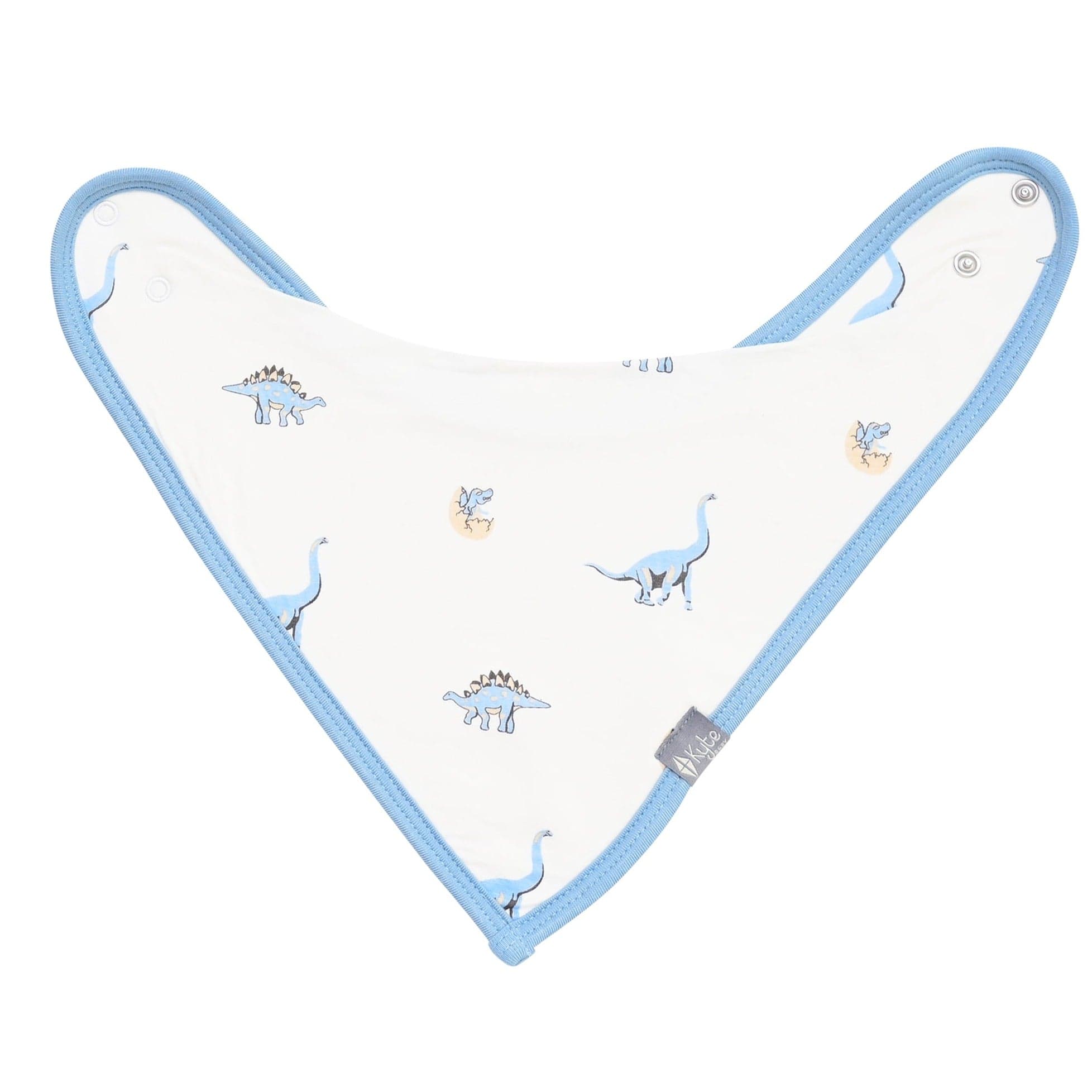 Adjustable snaps on Kyte Baby Printed Bib in Jurassic
