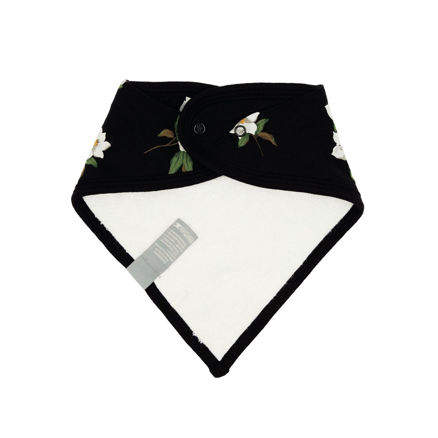 Bamboo terry lining on Kyte Baby Bib in Small Magnolia on Midnight