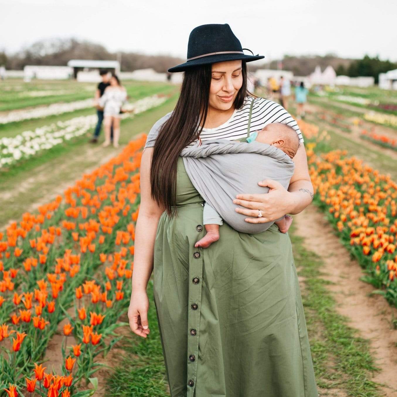 Kyte BABY Carrier Birch with Rose Gold Rings / OS Ring Sling in Birch