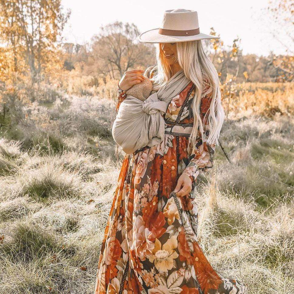 Kyte BABY Carrier Driftwood with Rose Gold Rings / OS Ring Sling in Driftwood