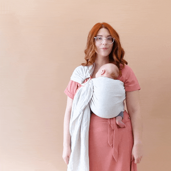 Kyte BABY Carrier Flax with Rose Gold Rings / OS Ring Sling in Flax