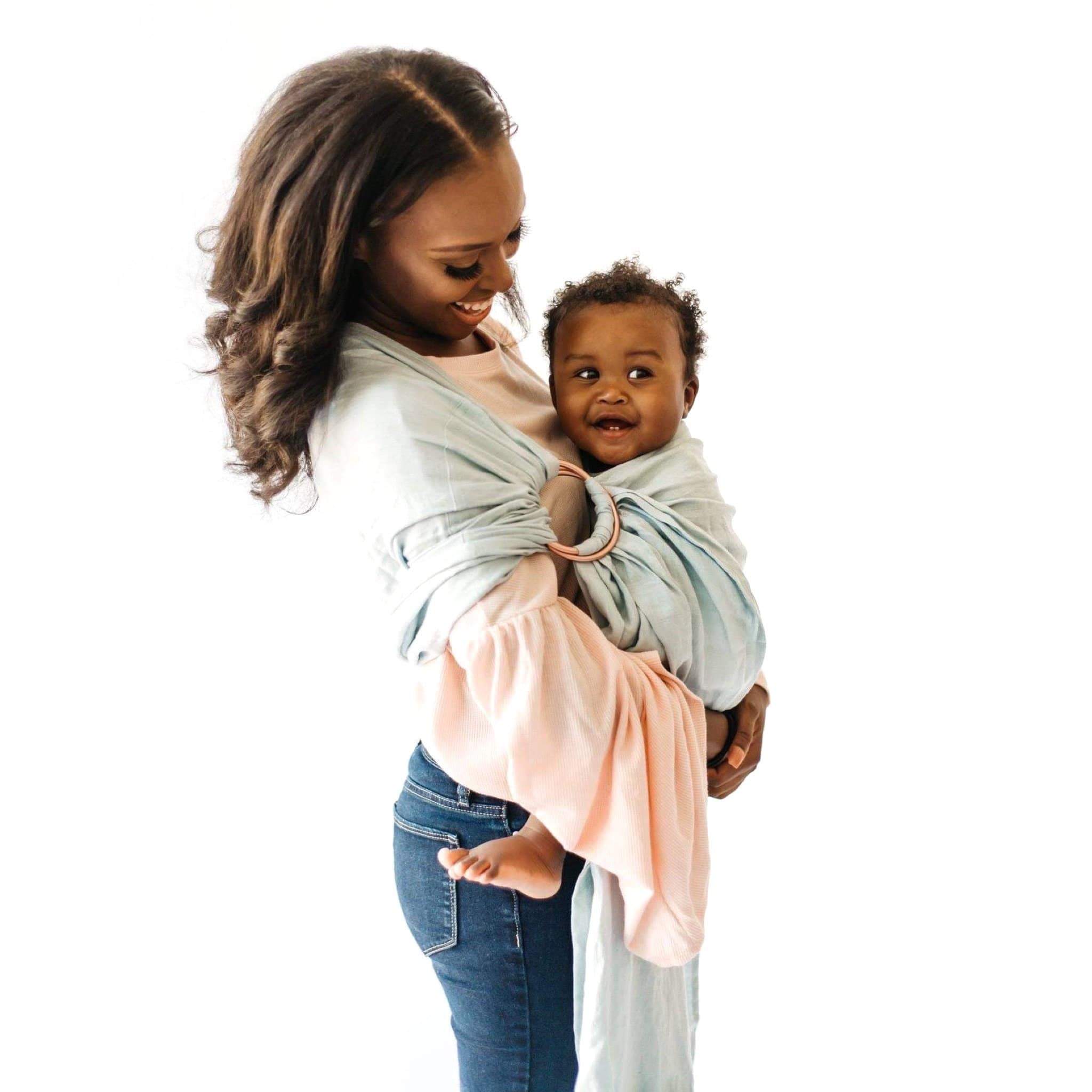Kyte BABY Carrier Wisteria with Rose Gold Rings / OS Ring Sling in Wisteria