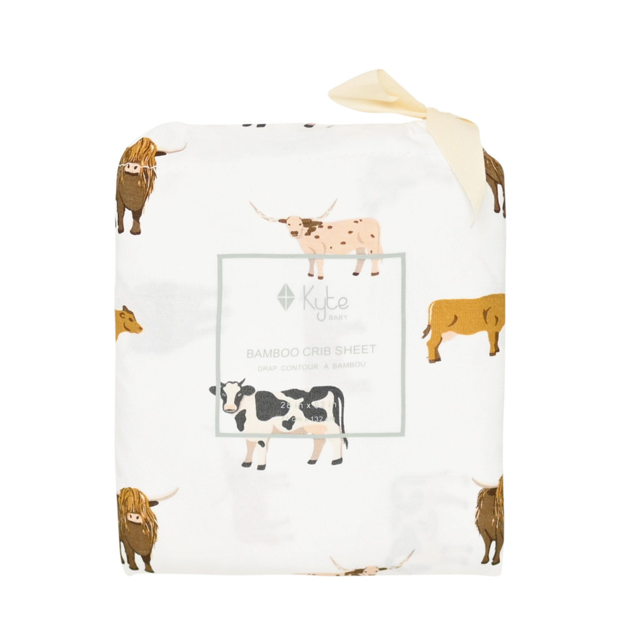 Moo Kyte Baby standard Crib Sheet in bag