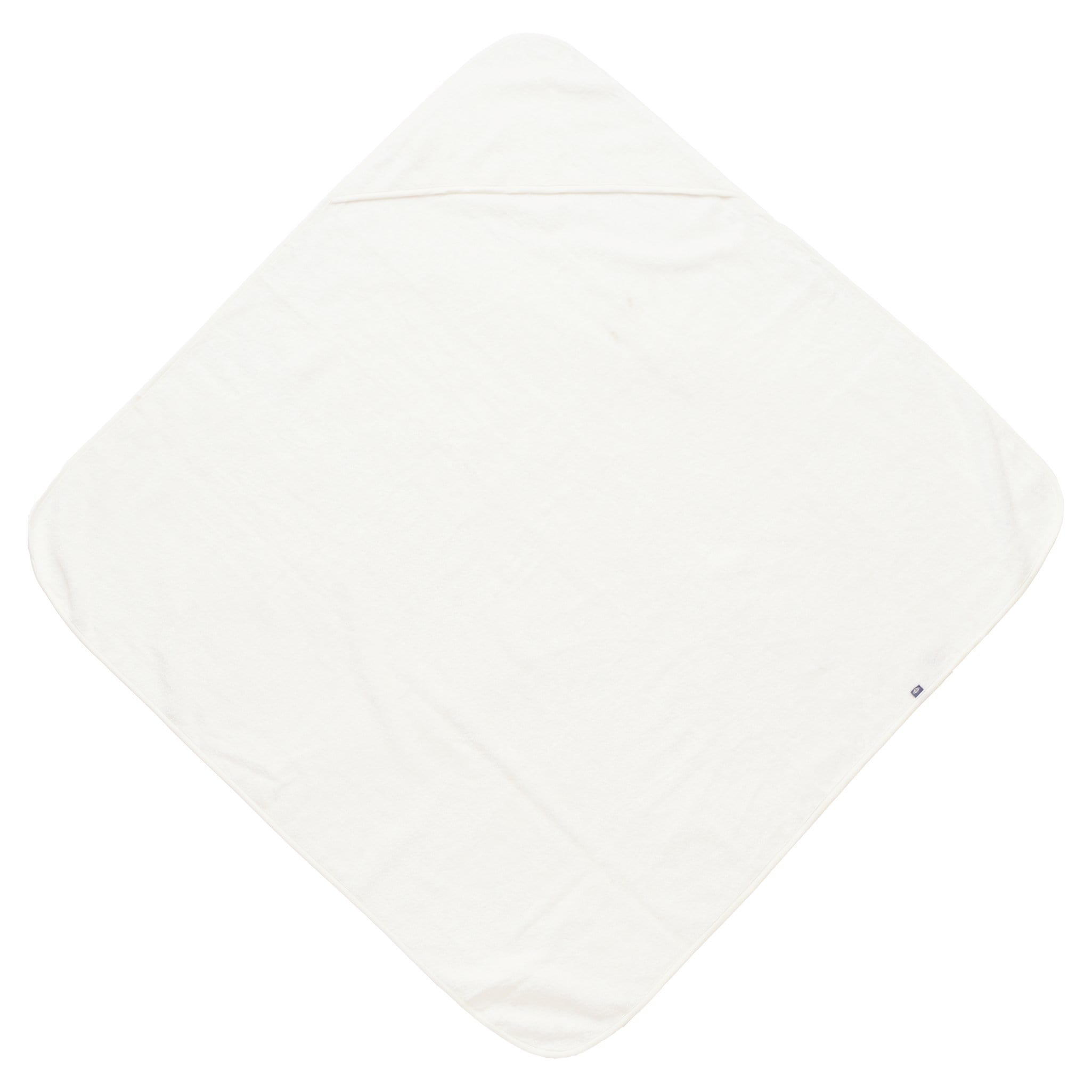 Spread out flat lay Kyte Baby Hooded bamboo terry Bath Towel in Cloud