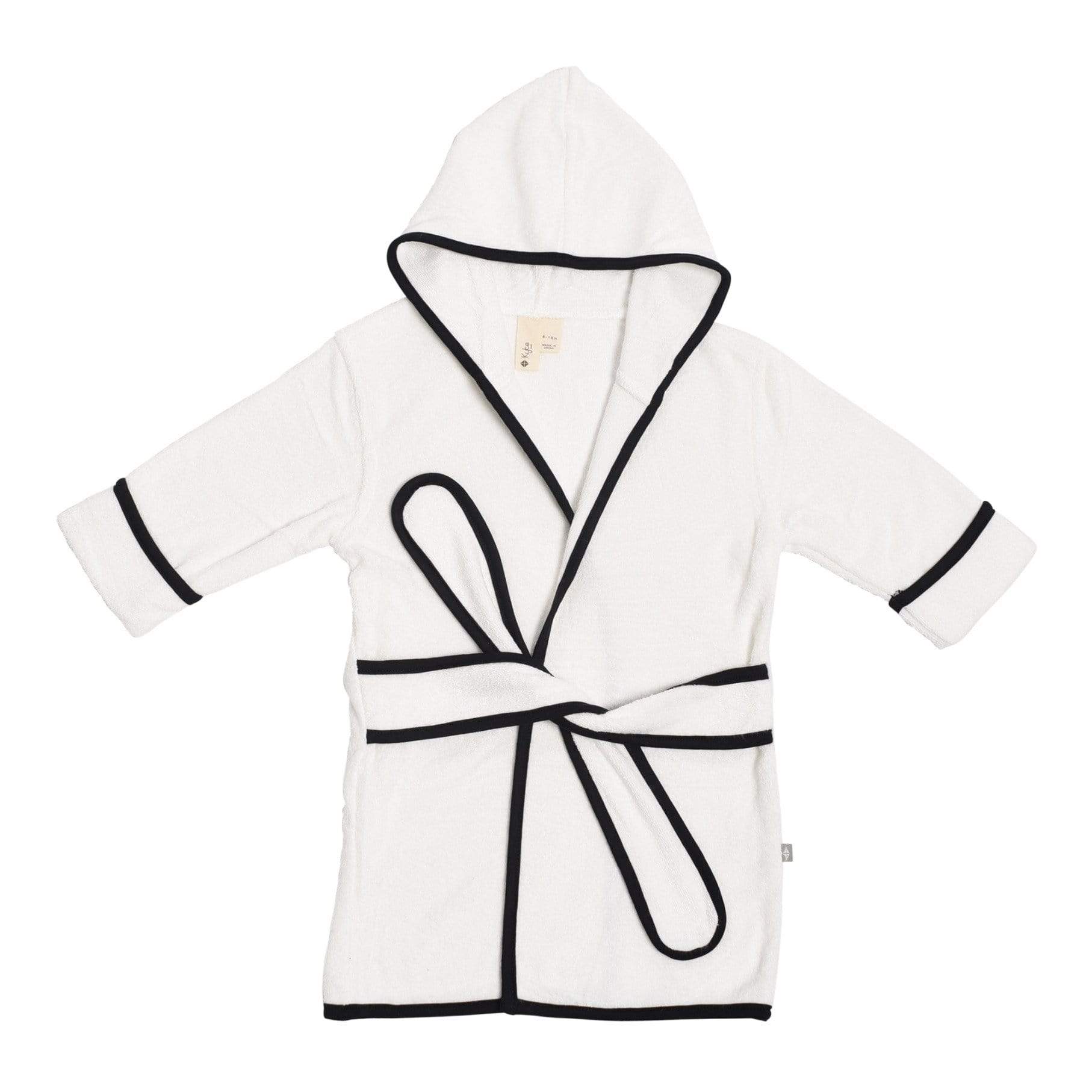 Kyte Baby Home and Bath Cloud with Midnight Trim / 6-18 months Toddler Bath Robe in Cloud with Midnight Trim