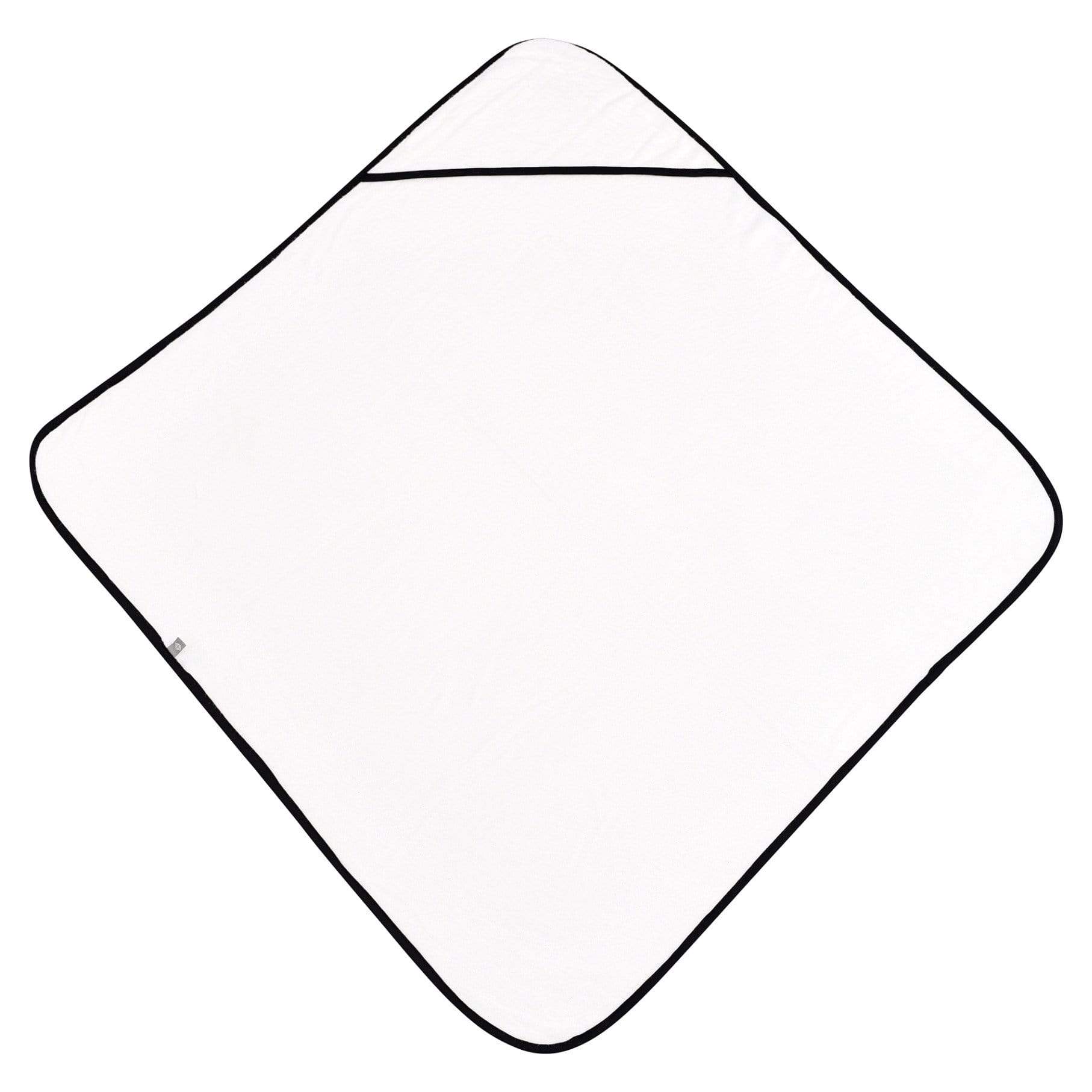 Kyte Baby Hooded bamboo terry Bath Towel in Cloud with Midnight Trim