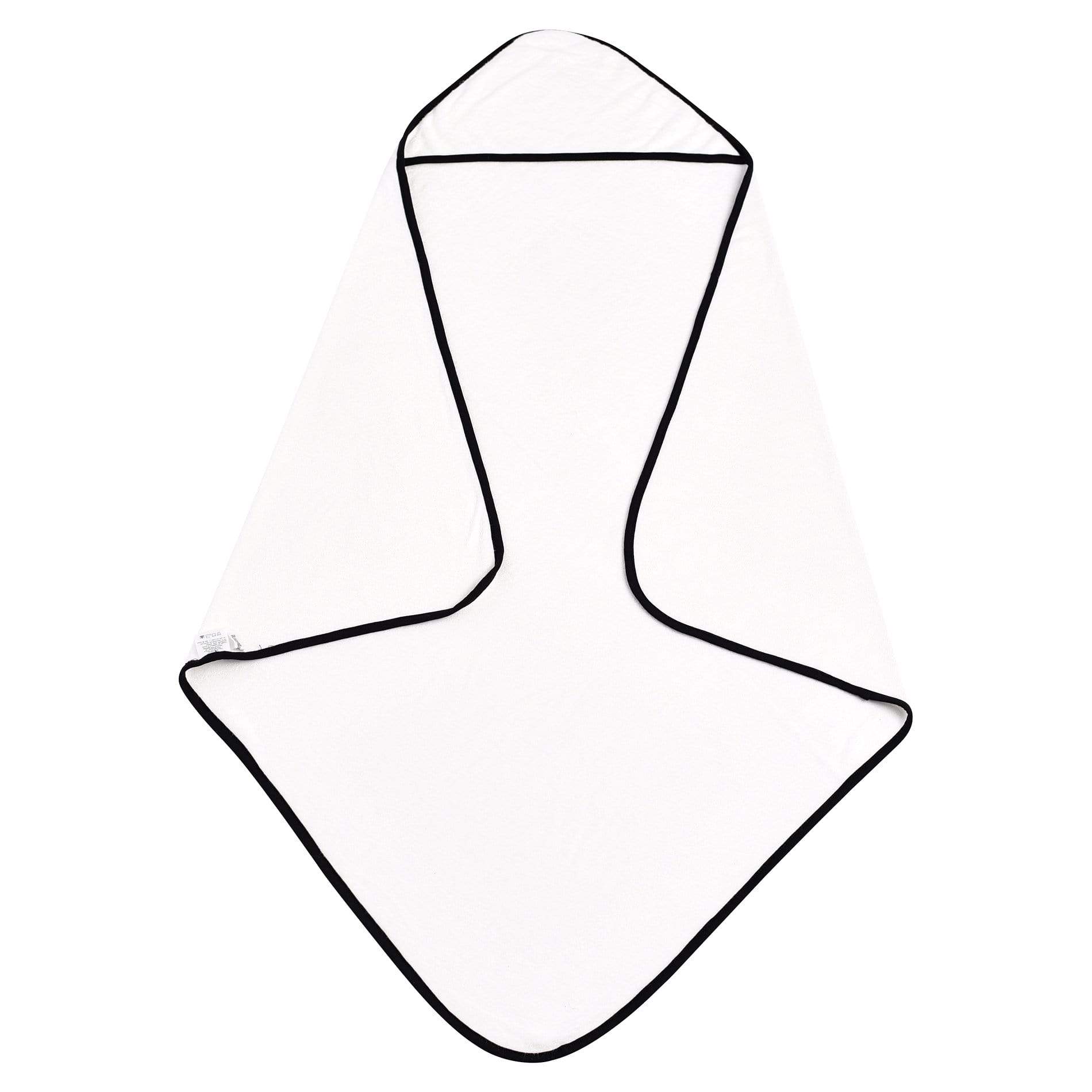 Kyte Baby Hooded Bath Towel in Cloud with Midnight Trim