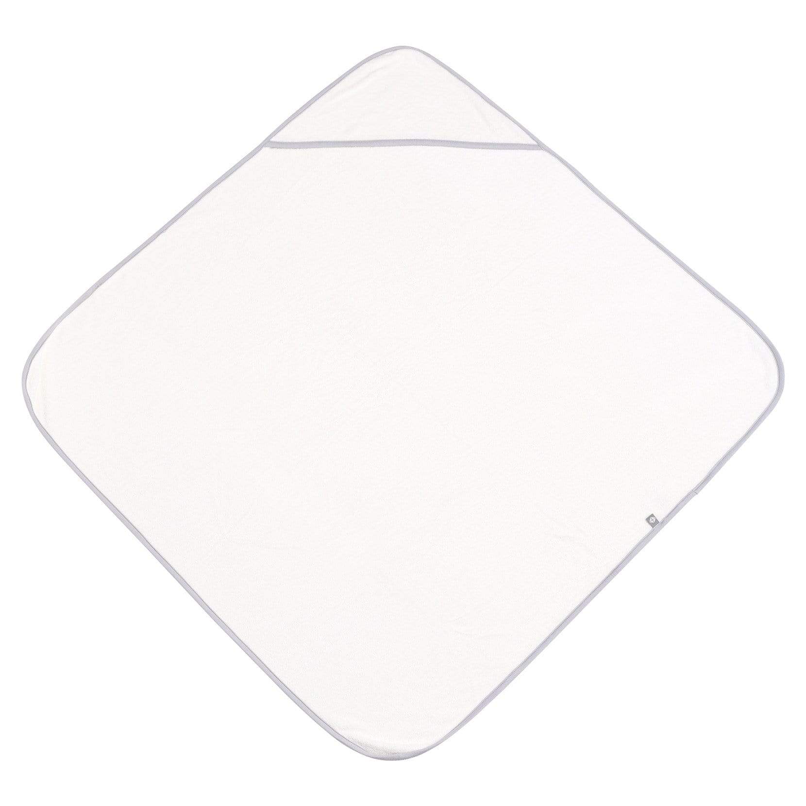 Kyte Baby Hooded bamboo terry Bath Towel in Cloud with Storm Trim