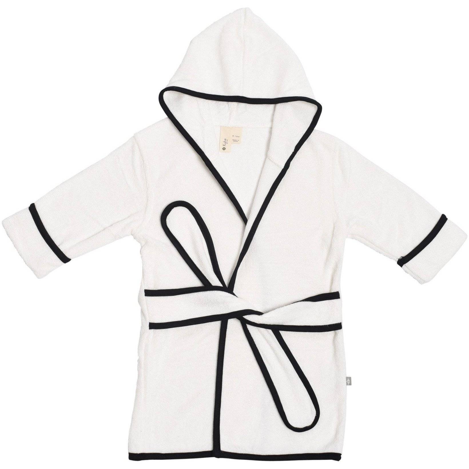 Kyte Baby Home and Bath Toddler Bath Robe in Cloud with Midnight Trim