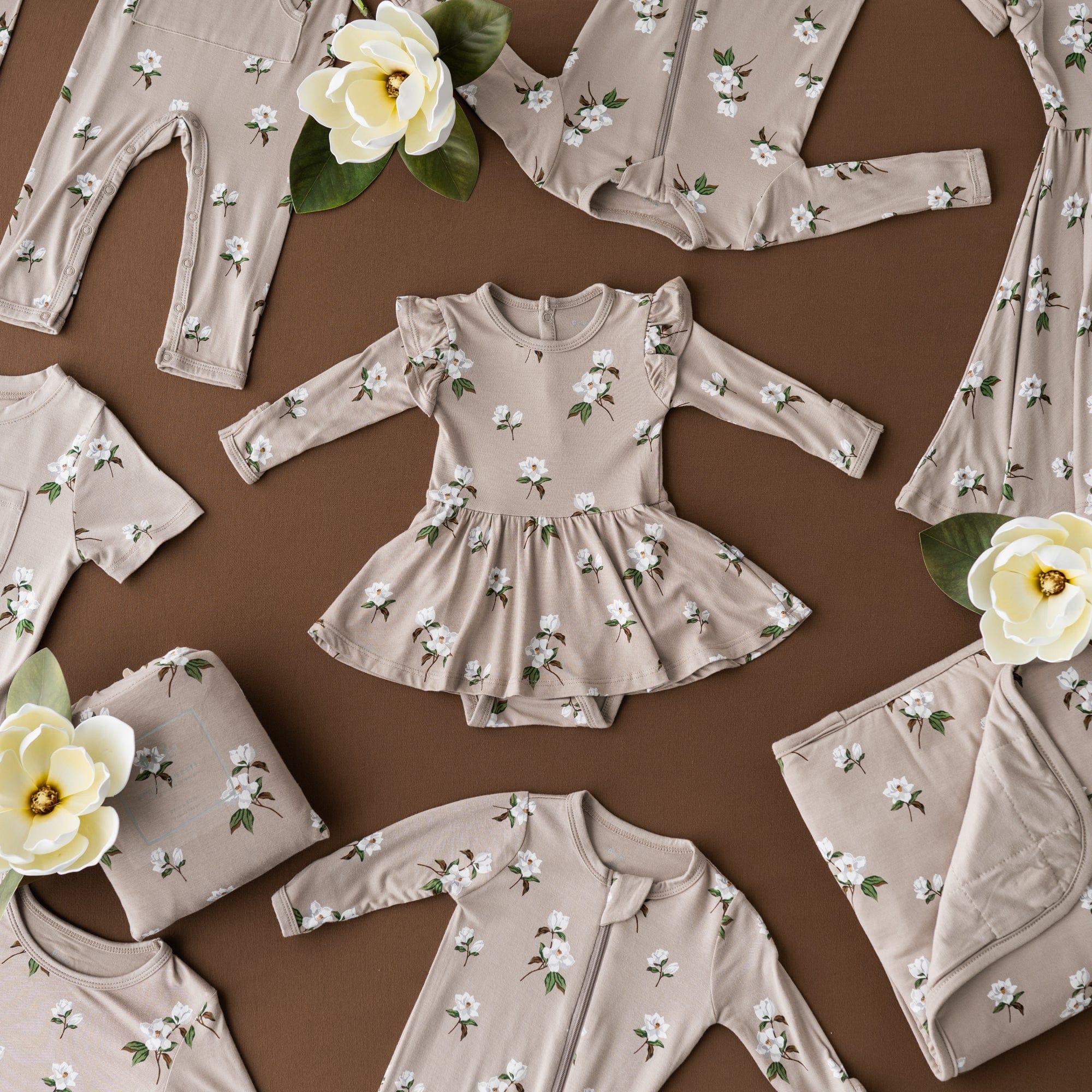 Kyte BABY Long Alls Longall in Small Khaki Magnolia