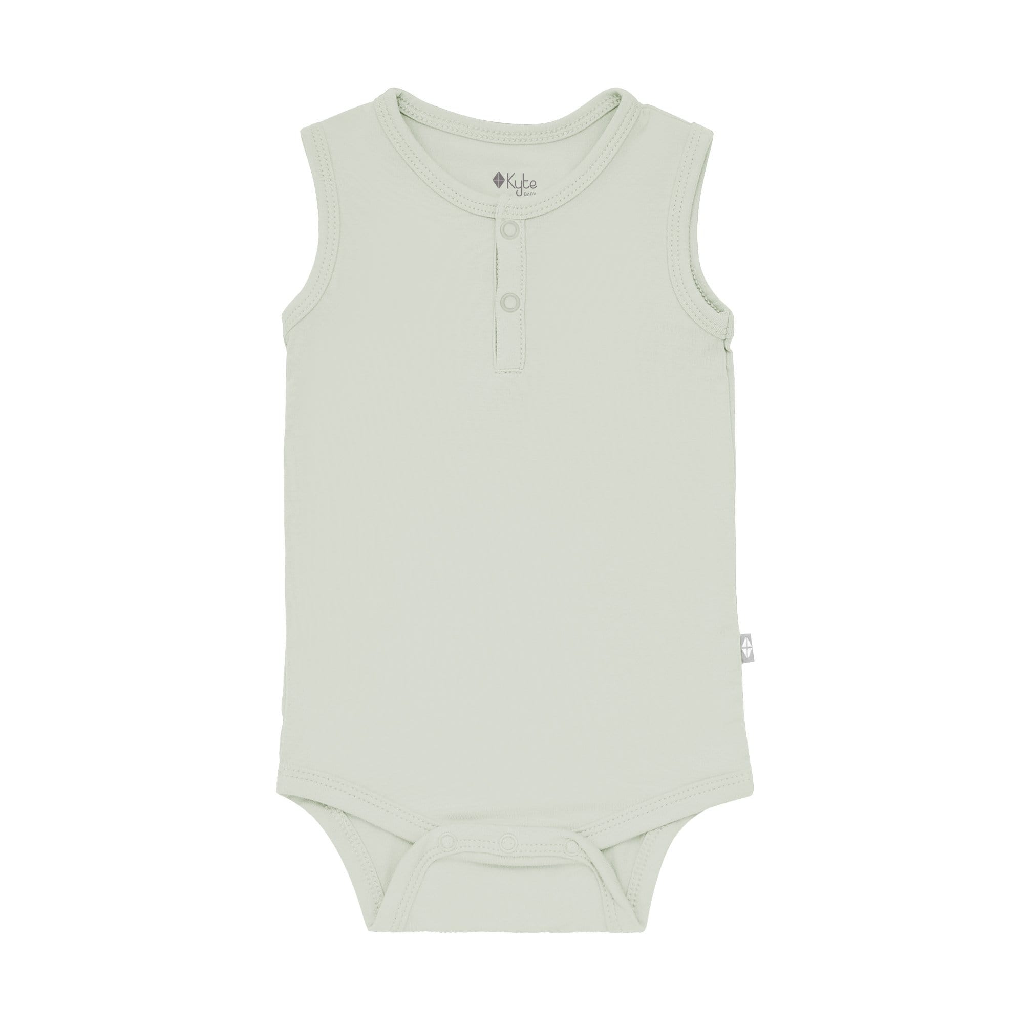 Kyte BABY Short Sleeve Bodysuits Sleeveless Bodysuit in Aloe