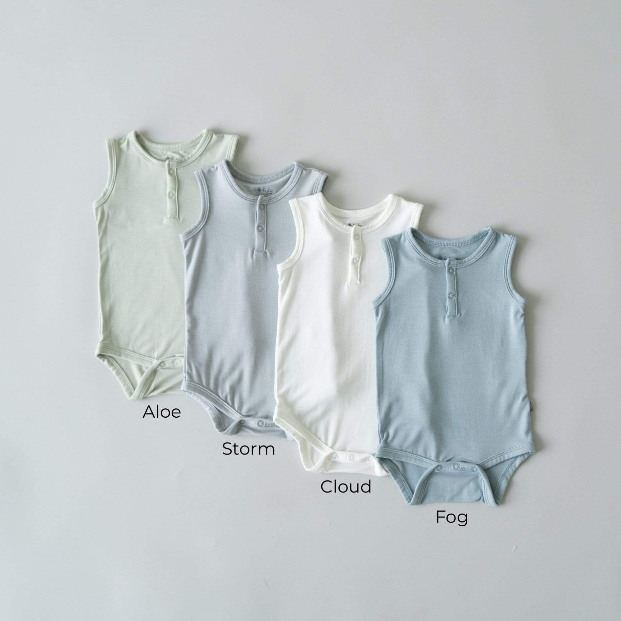 Kyte BABY Short Sleeve Bodysuits Sleeveless Bodysuit in Aloe