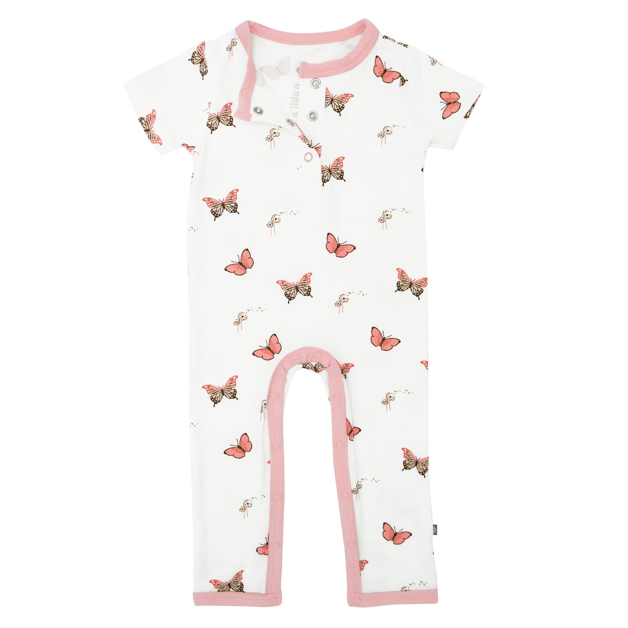 Kyte Baby Short Sleeve Romper with Snaps in Butterfly